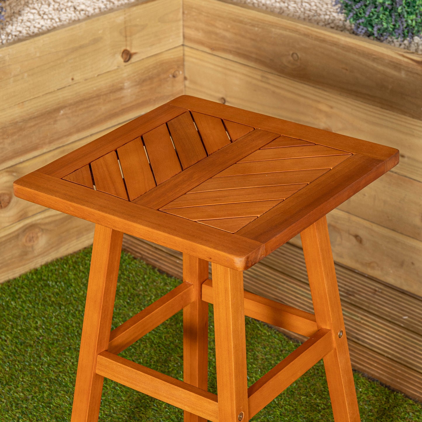 73 x 45cm Outdoor Kapalua Wooden Slatted Garden Side Table