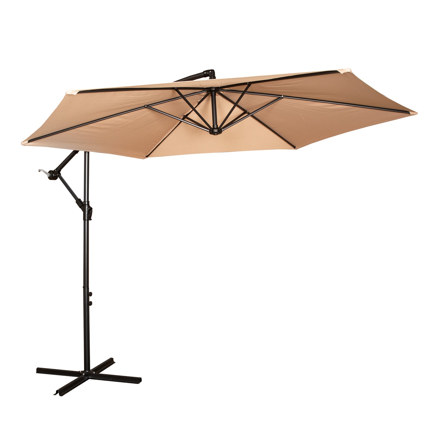 Factory Seconds: 3m Cantilever Parasol in Beige with Crank Handle for Patio Garden Banana Parasol with UV Protection Outdoor Umbrella Sun Shades for Garden
