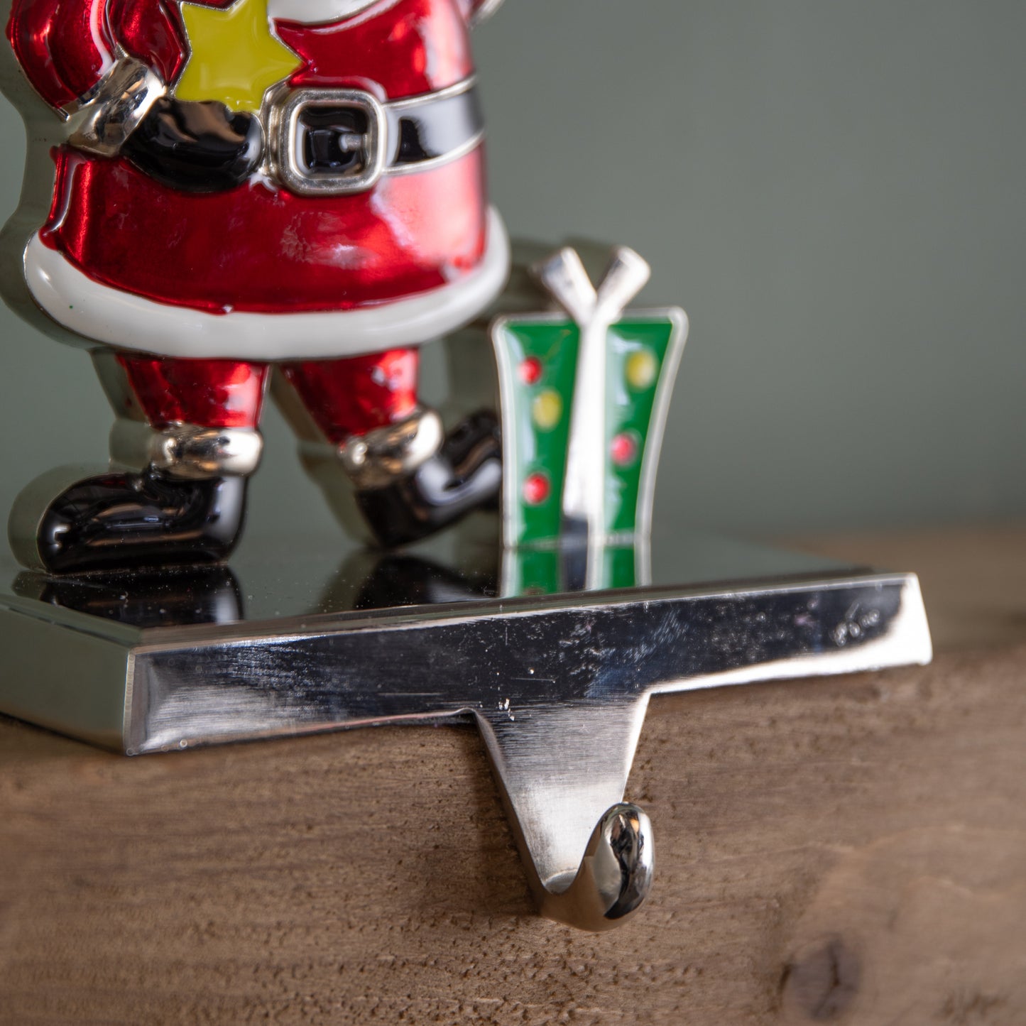 17cm Santa Christmas Stocking Hanger with Weighted Base