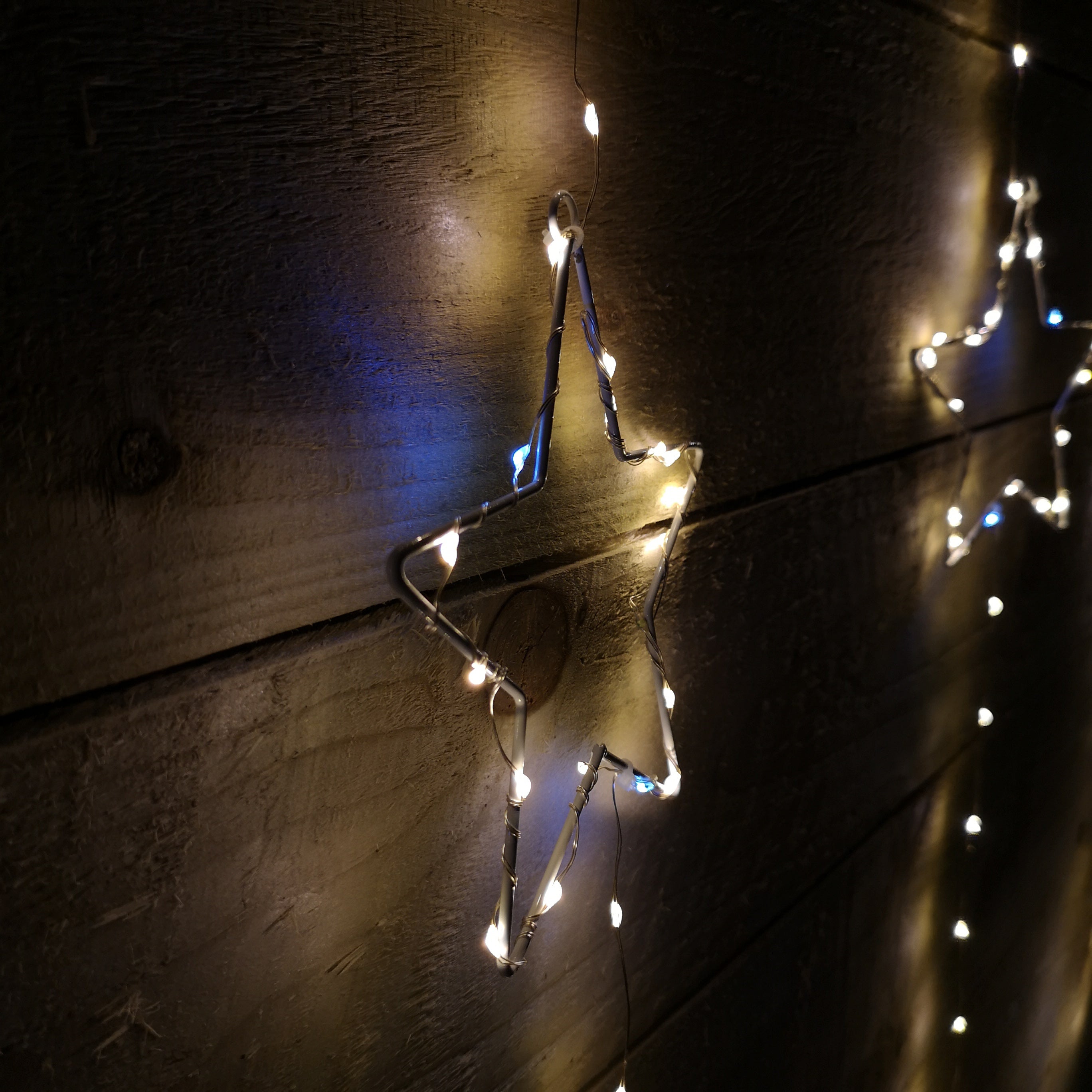 1.3 x 1.2m Premier Christmas Flashing Star LED Curtain Lights in White Mix