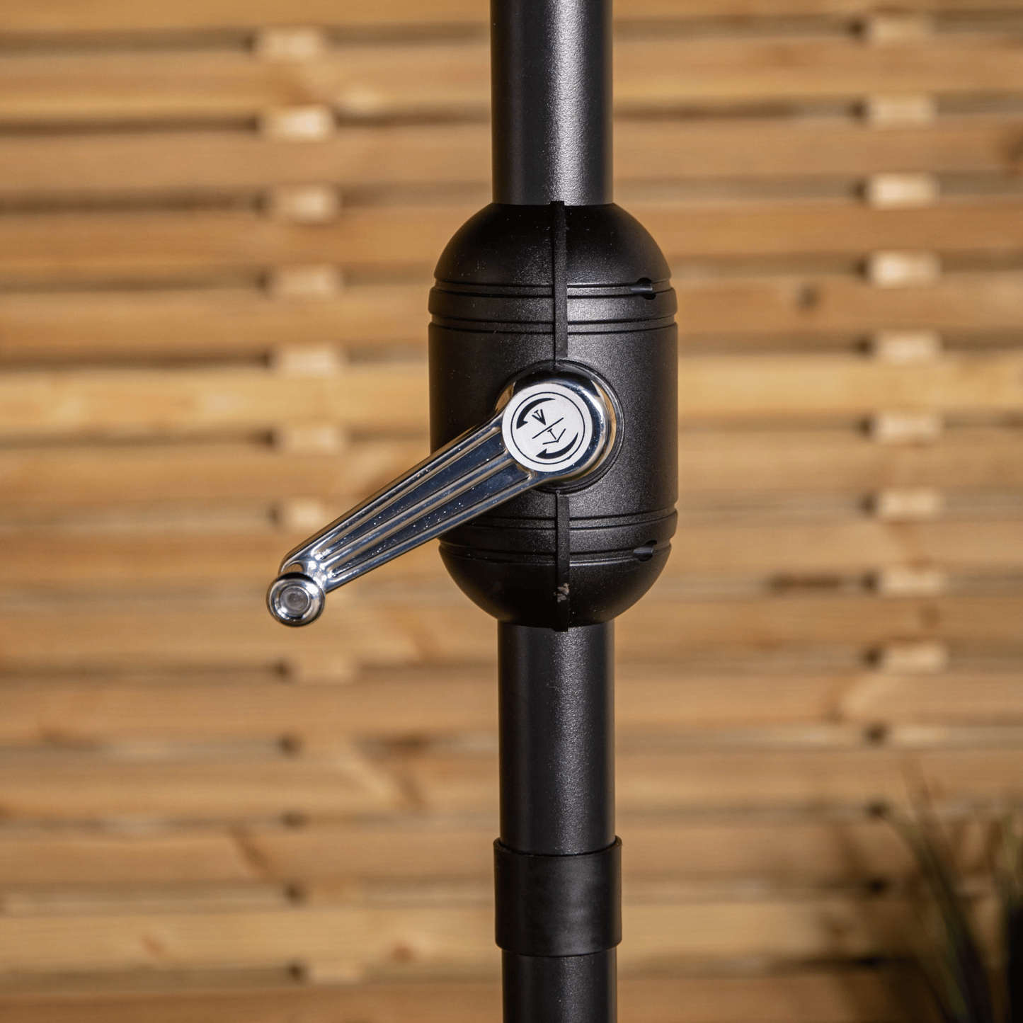 Factory Seconds: Samuel Alexander 2.7m Havana Garden Patio Parasol with Crank Handle and Cover in Black