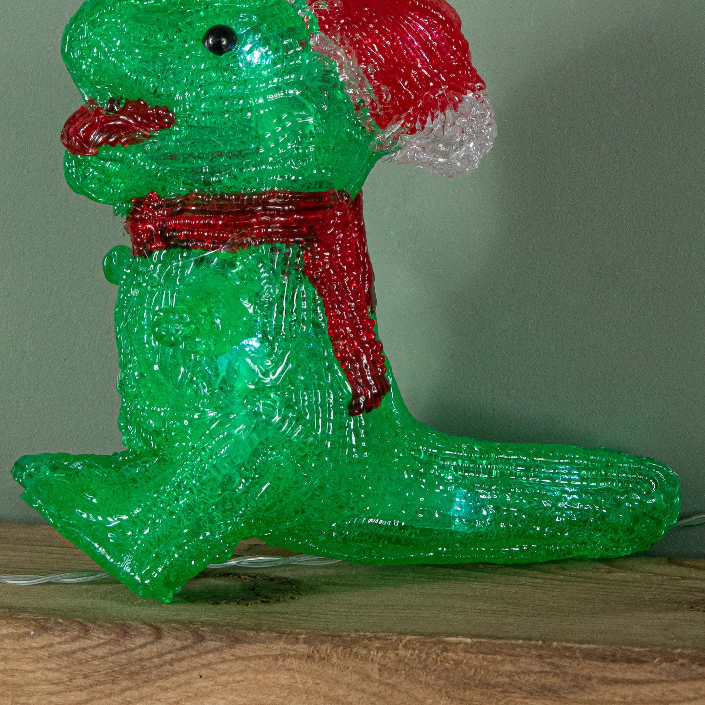 15cm Set of 5 Battery Operated Light up Christmas Dinosaur Ornaments with 40 Cool White LEDs