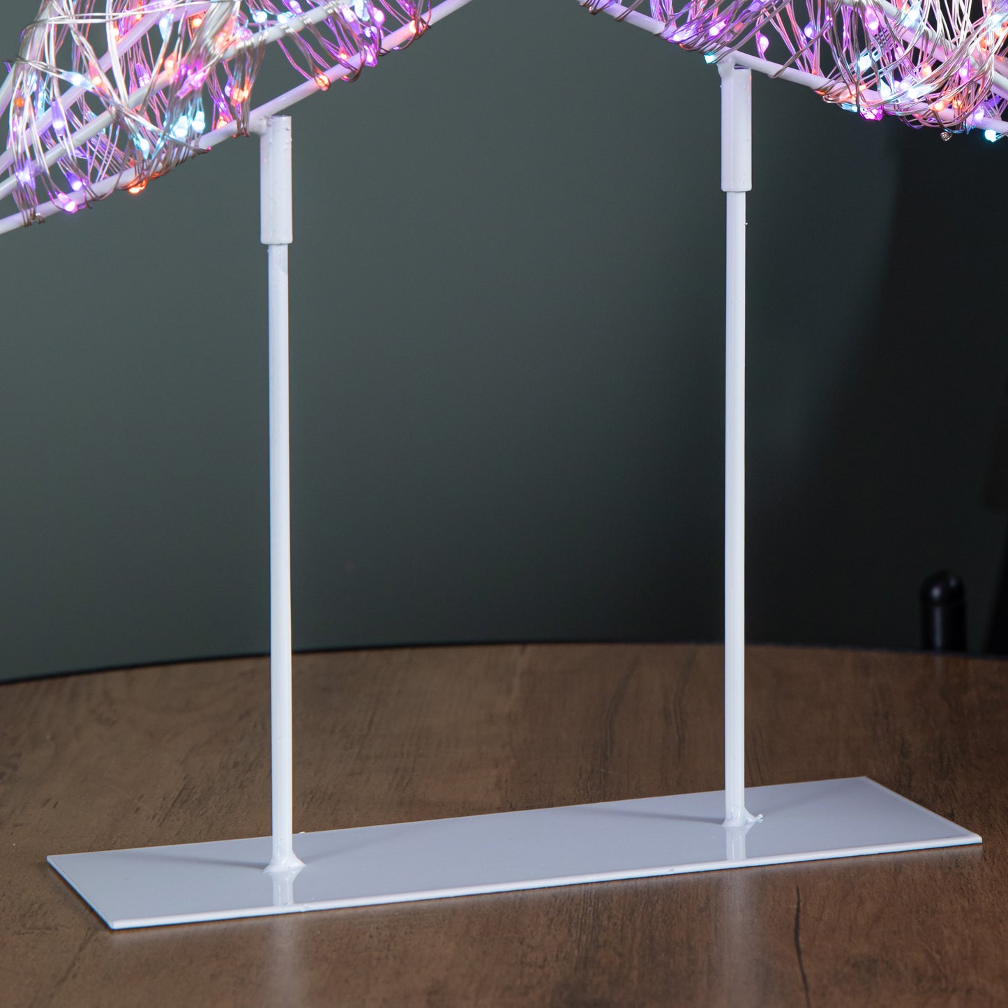 45cm Light up White Christmas Tree on Metal Stand with Twinkling Rainbow LEDs