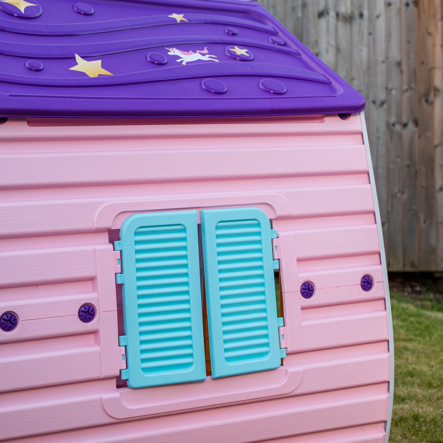 1.09m Purple Kids Indoor Outdoor Plastic Wendy House Unicorn Magical Playhouse