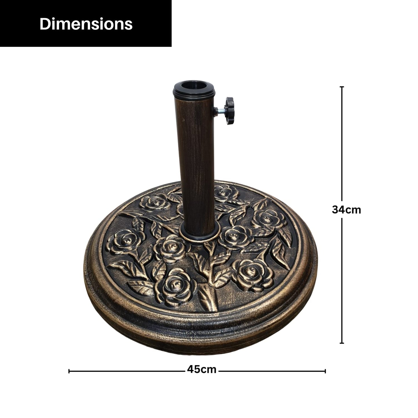 Factory Seconds 9kg Heavy Duty Bronze Cast Iron Effect Garden Parasol Base