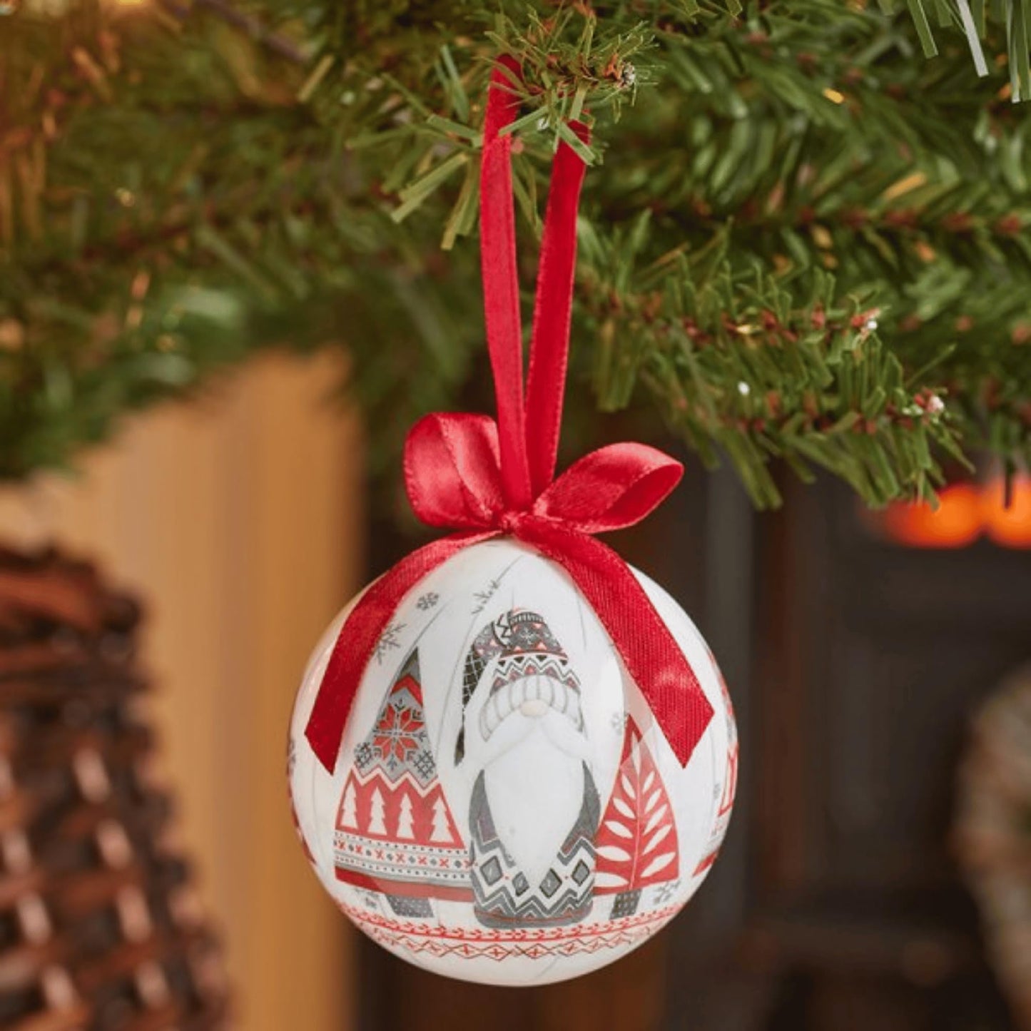 7cm Set of 14 Traditional Vintage Christmas Gonk Tree Baubles