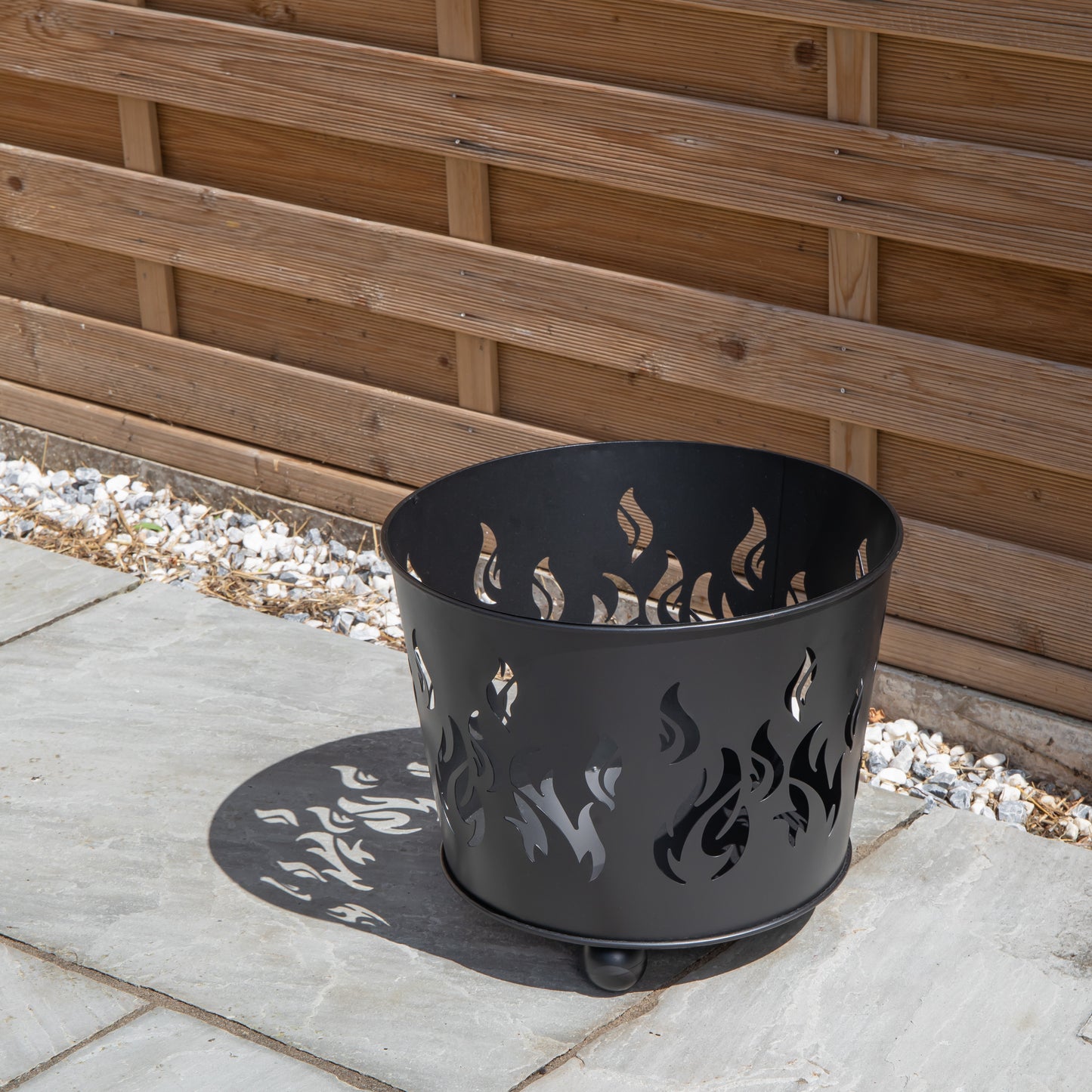 32cm Black Steel Fuego Outdoor Garden Firebasket