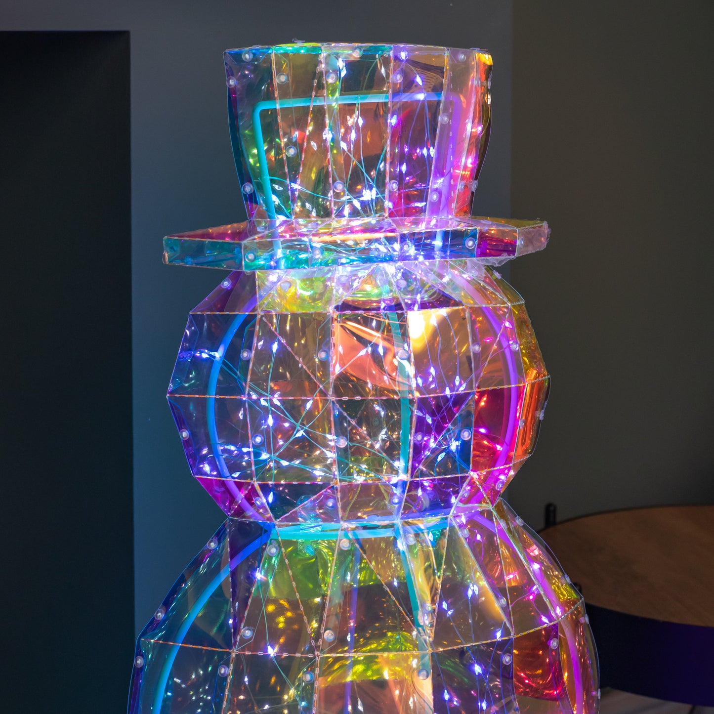 91cm Light up DreamLights Iridescent Christmas Snowman with 400 White LEDs