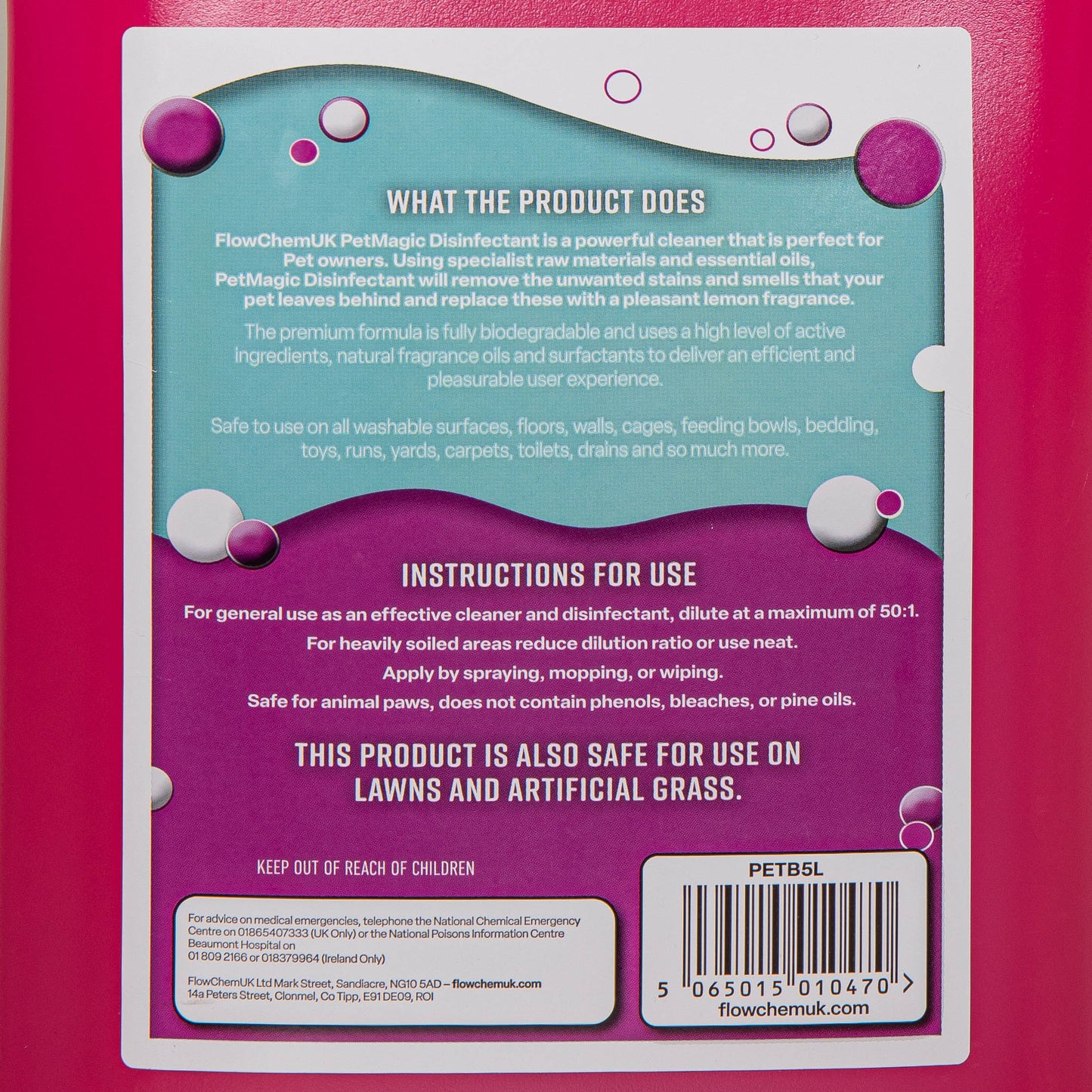 5 Litre Bubblegum Scented Pet Disinfectant Cleaner