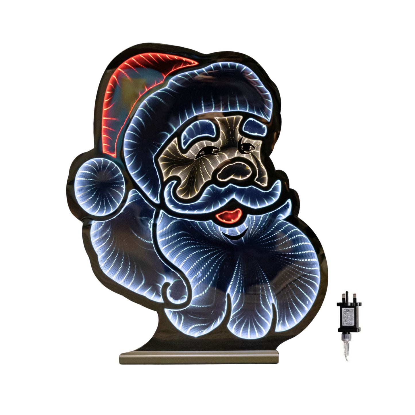 60cm Light up Santa's Face Infinity Christmas Decoration with Red & White LEDs