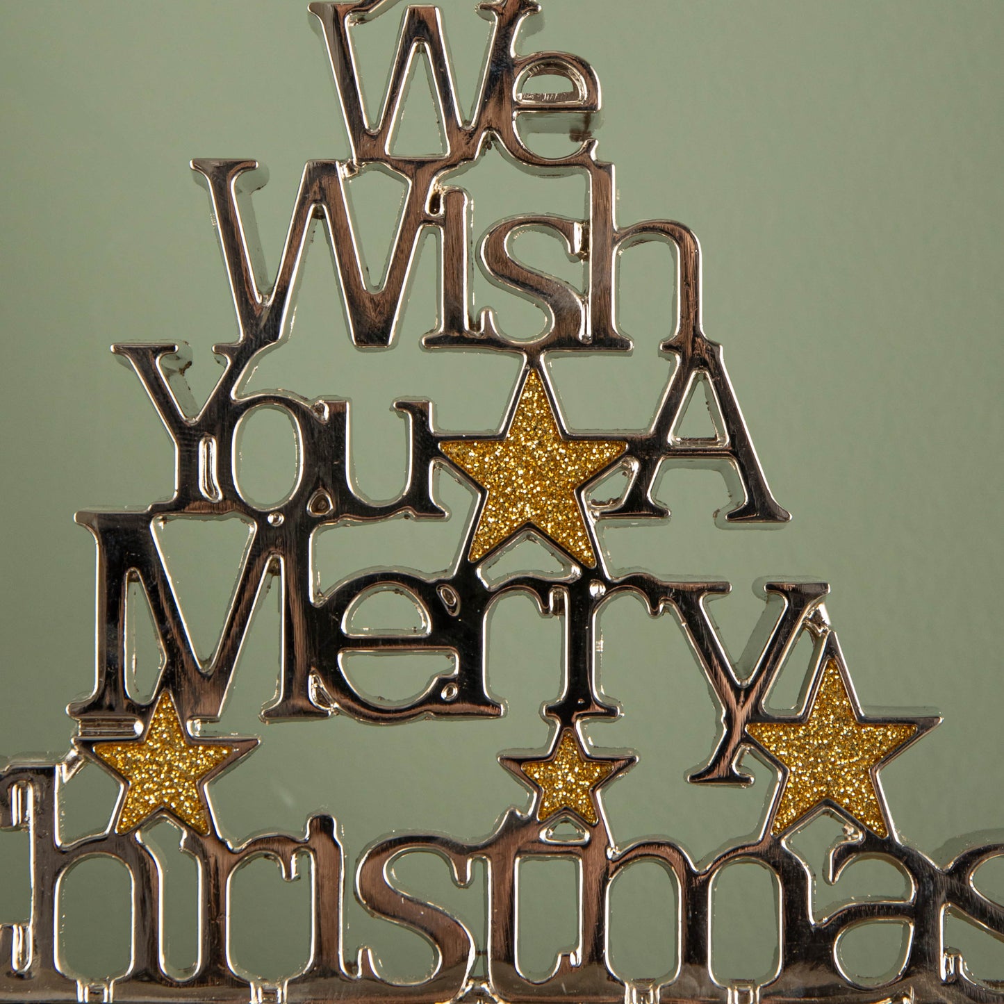 22cm Silver Christmas Stocking Hanger - We Wish You a Merry Christmas