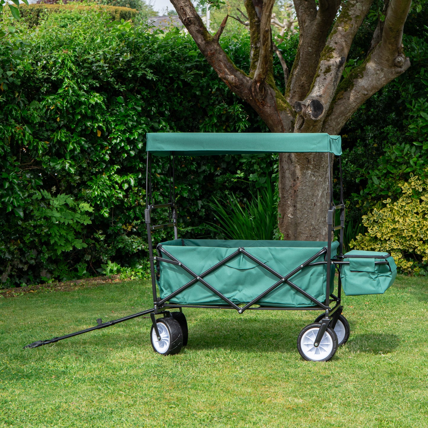 Folding Festival Camping Storage Trolley with Canopy & Waterproof Cover 100Kg capacity