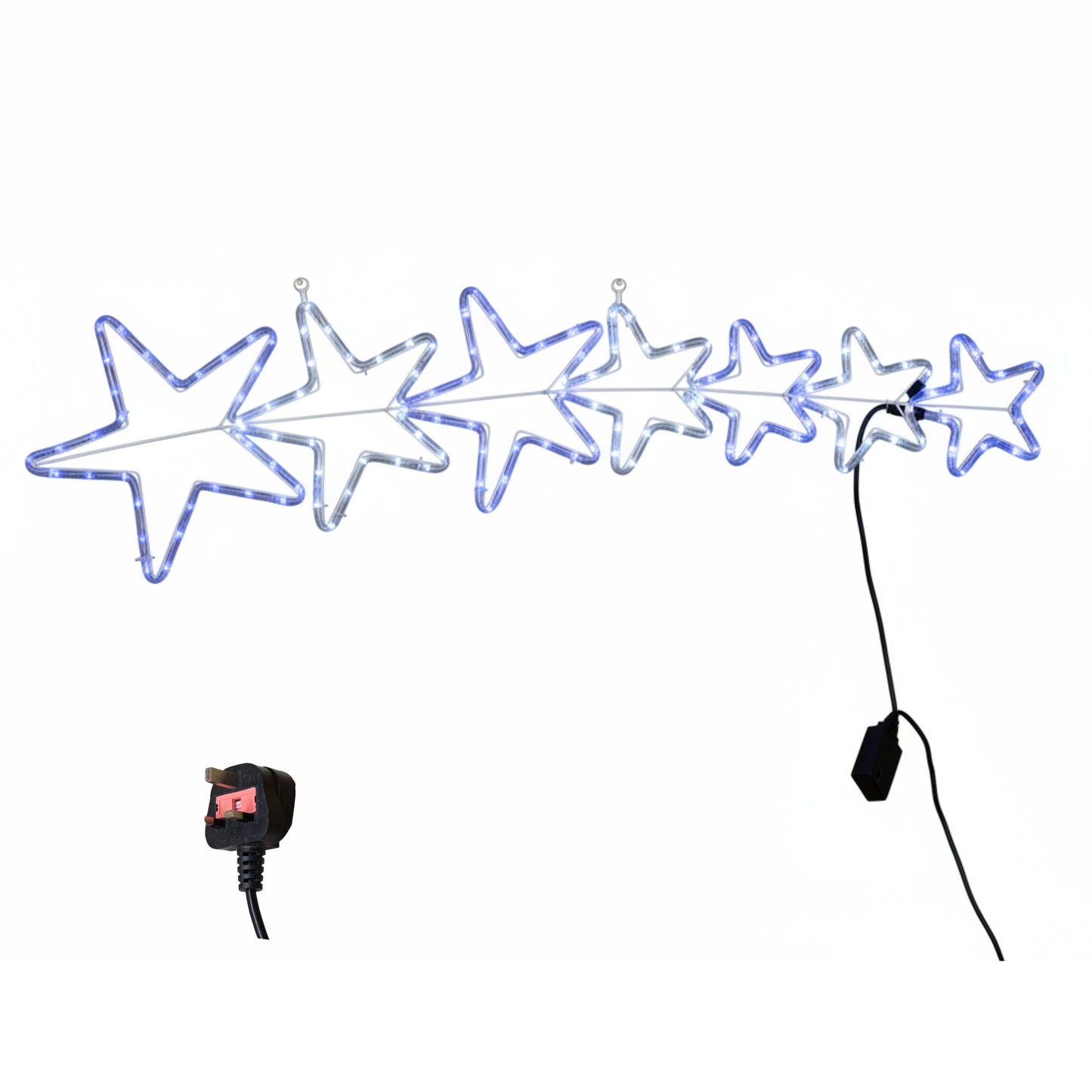 Factory Seconds: 1.2m LED Rope Light 7 Star Silhouette Christmas Decoration in Cool White & Blue