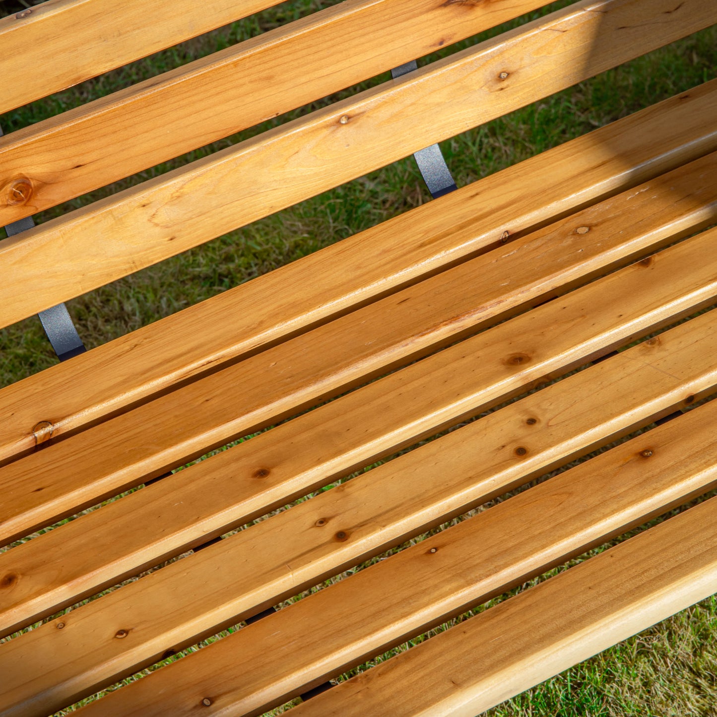 Ambleside 2 Person Outdoor Metal Wooden Garden Patio Bench