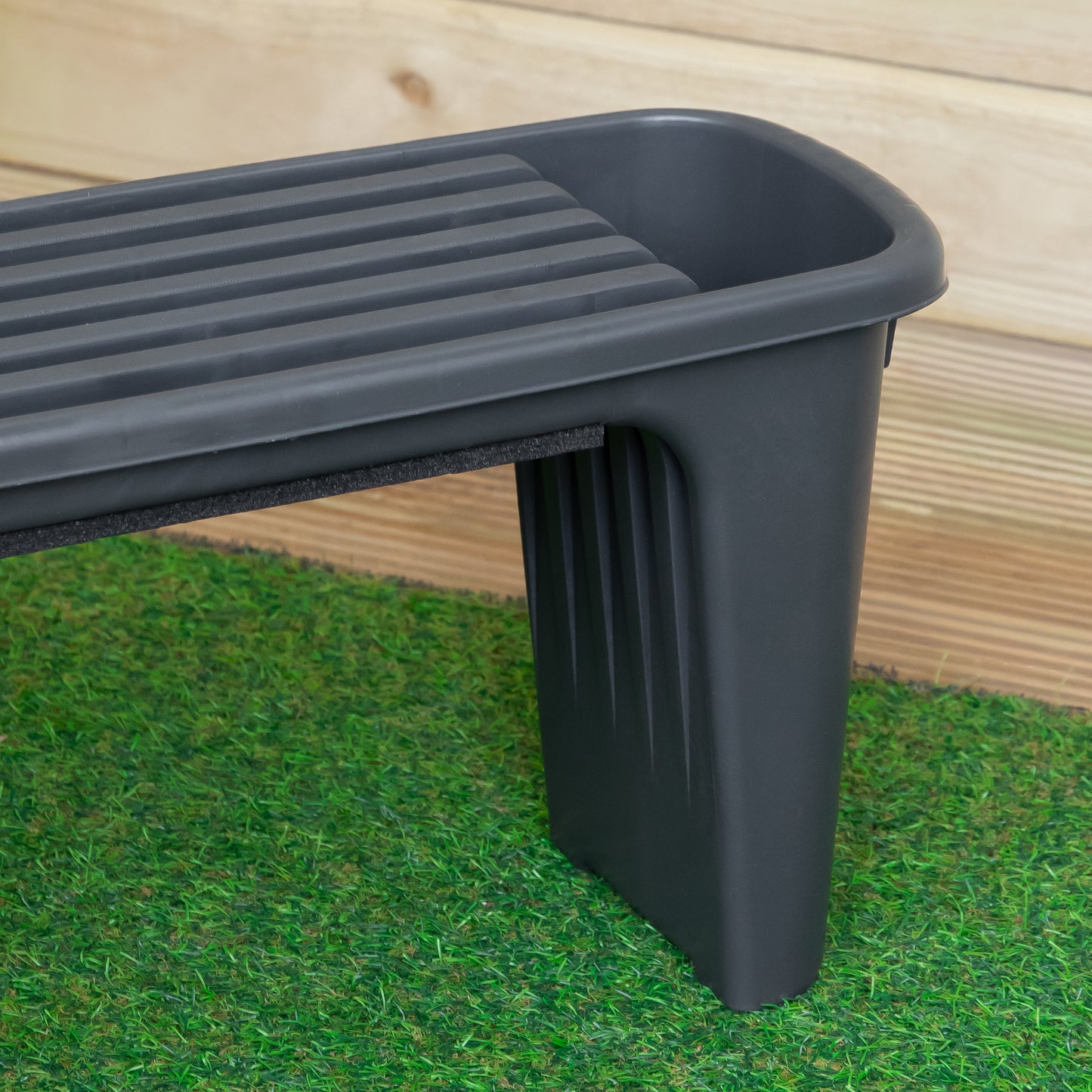 2 in 1 Grey Plastic Garden Kneeler and Stool with Storage Area