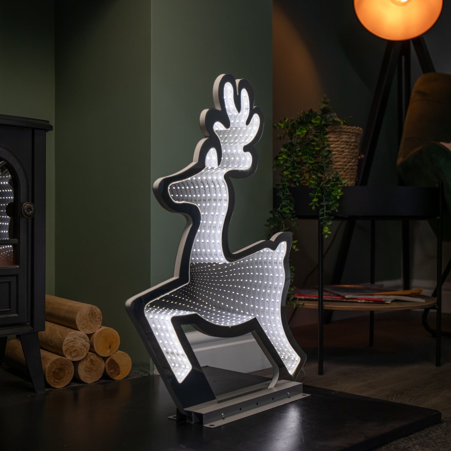 60cm LED Infinity Light Leaping Reindeer
