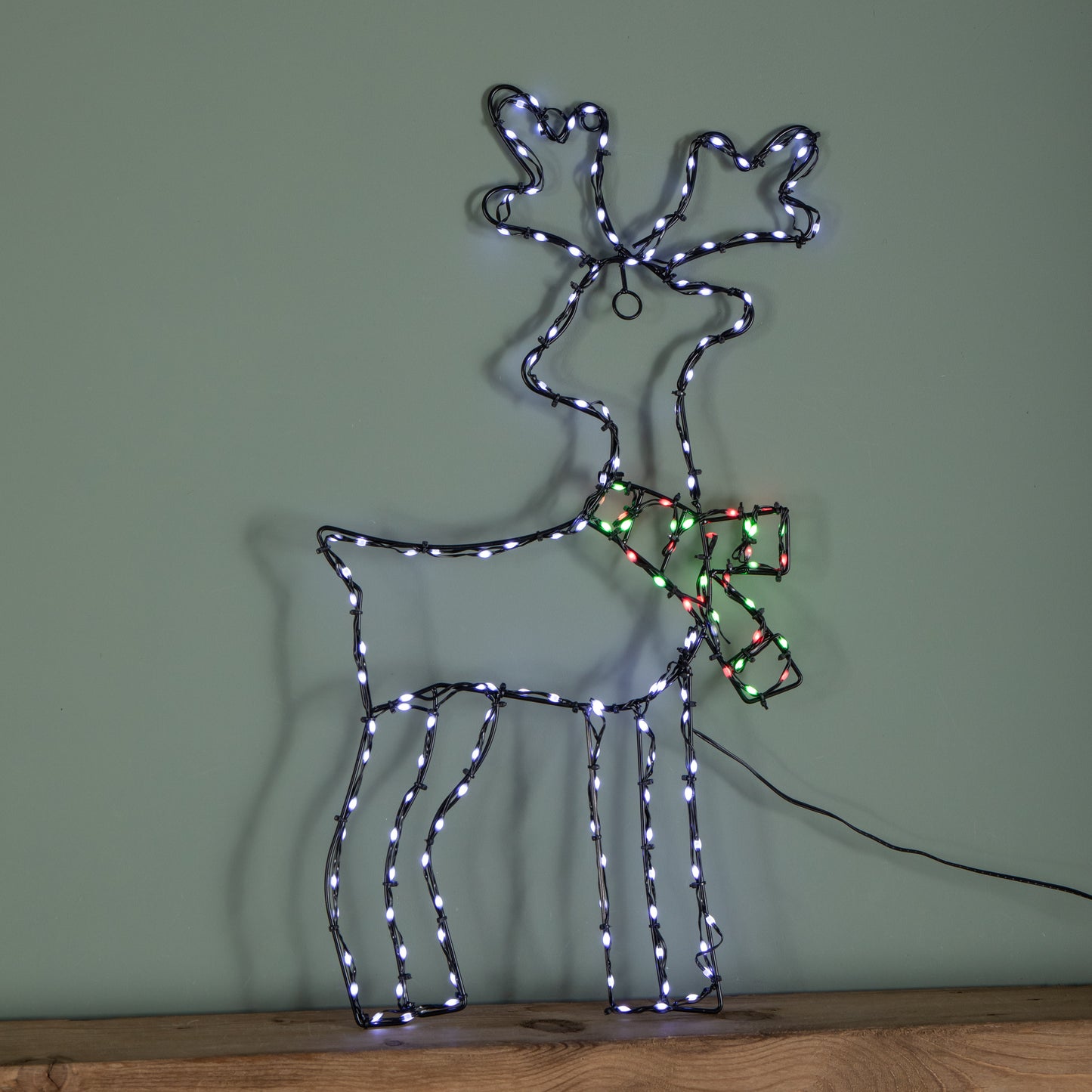 60cm x 33cm Light up FlexiBrights Reindeer Snowman with 164 Multi-Coloured LEDs