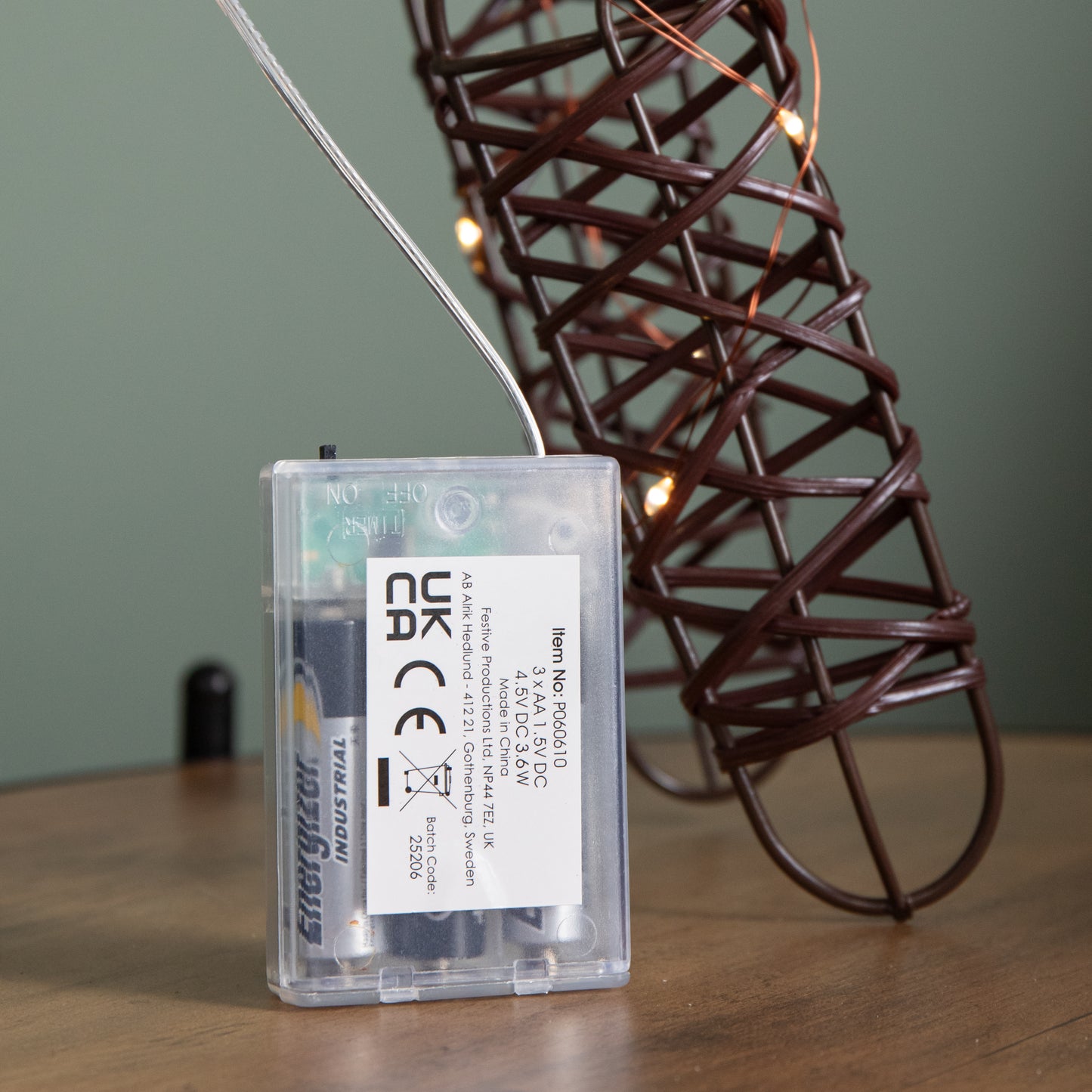 60cm Battery Operated Light up Christmas Reindeer with Red Bow & Warm White LEDs