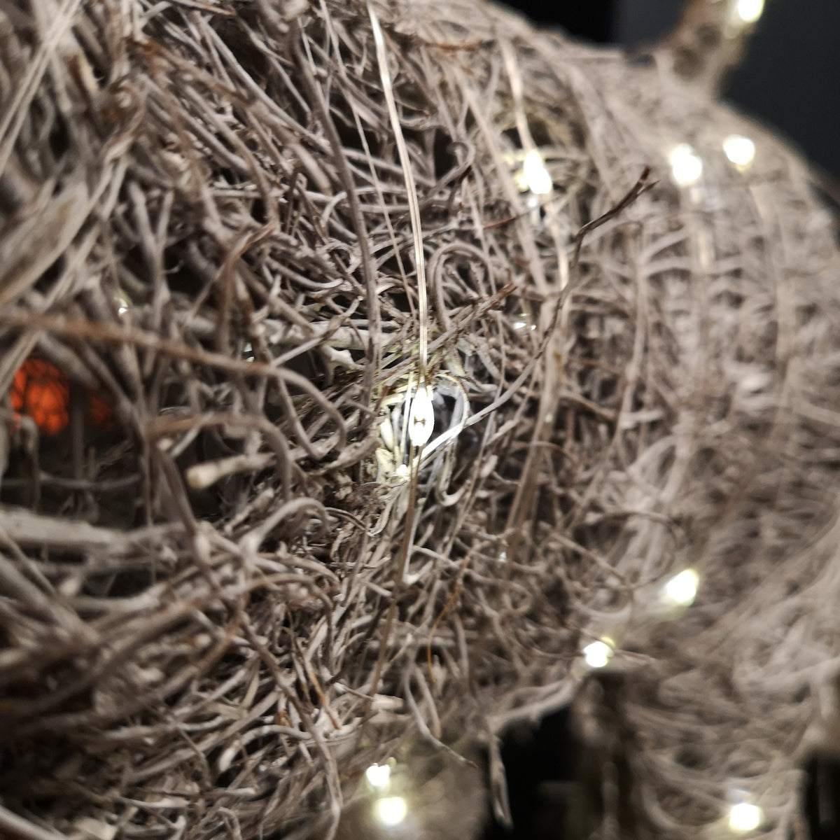 71cm Battery Operated Rattan Woven Comet Reindeer with Warm White LEDs