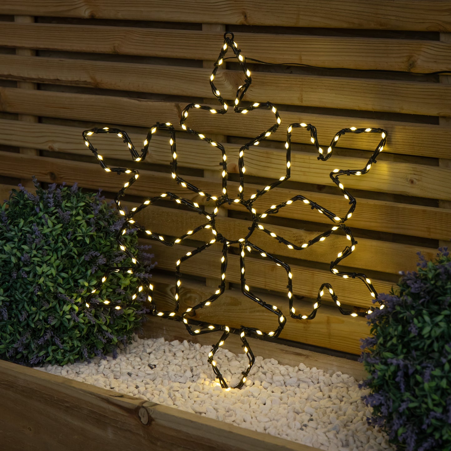 50cm x 44cm Light up FlexiBrights Christmas Snowflake with 165 Warm White LEDs