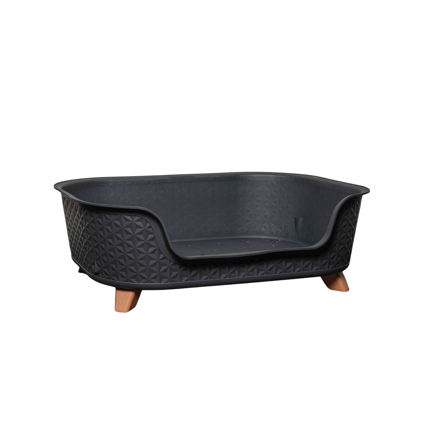 77cm x 58cm Grey Plastic Raised Pet Basket with Legs