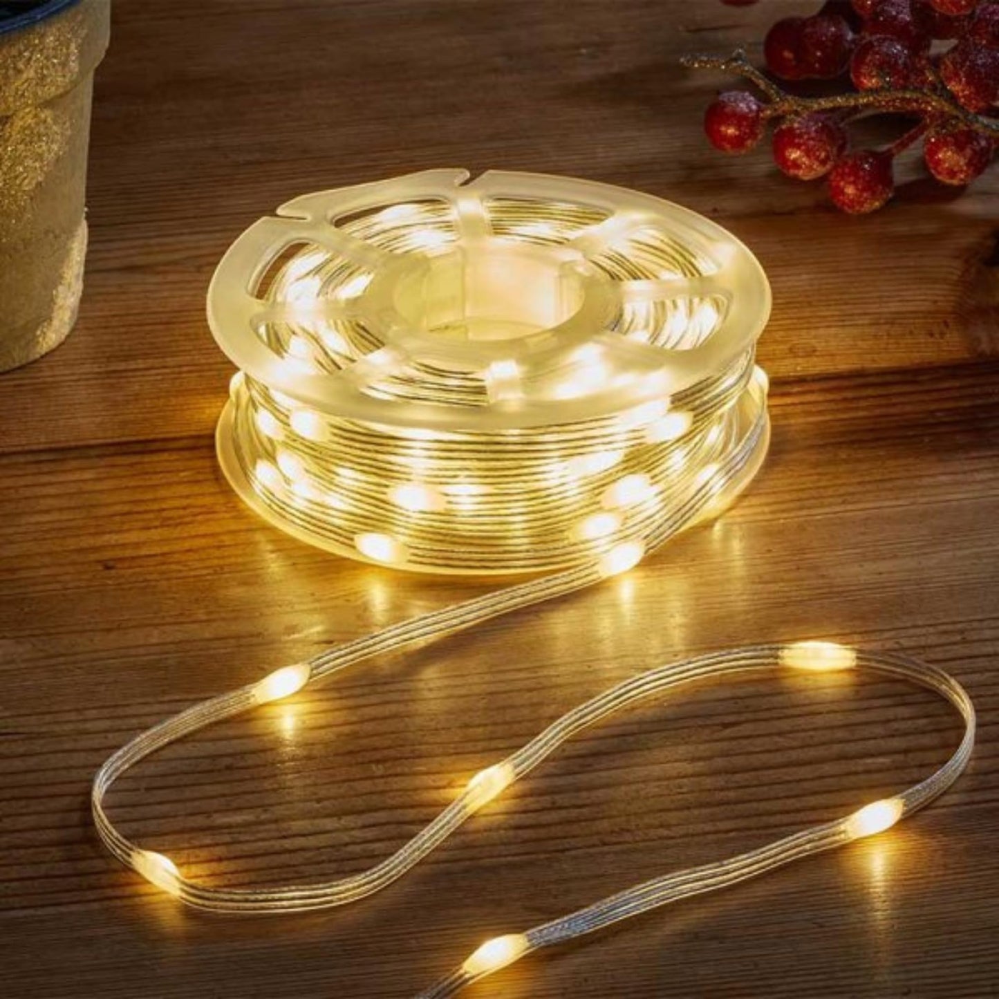 37.5m Light up Christmas Two Tone String Lights with 500 Warm White & Cool White LEDs