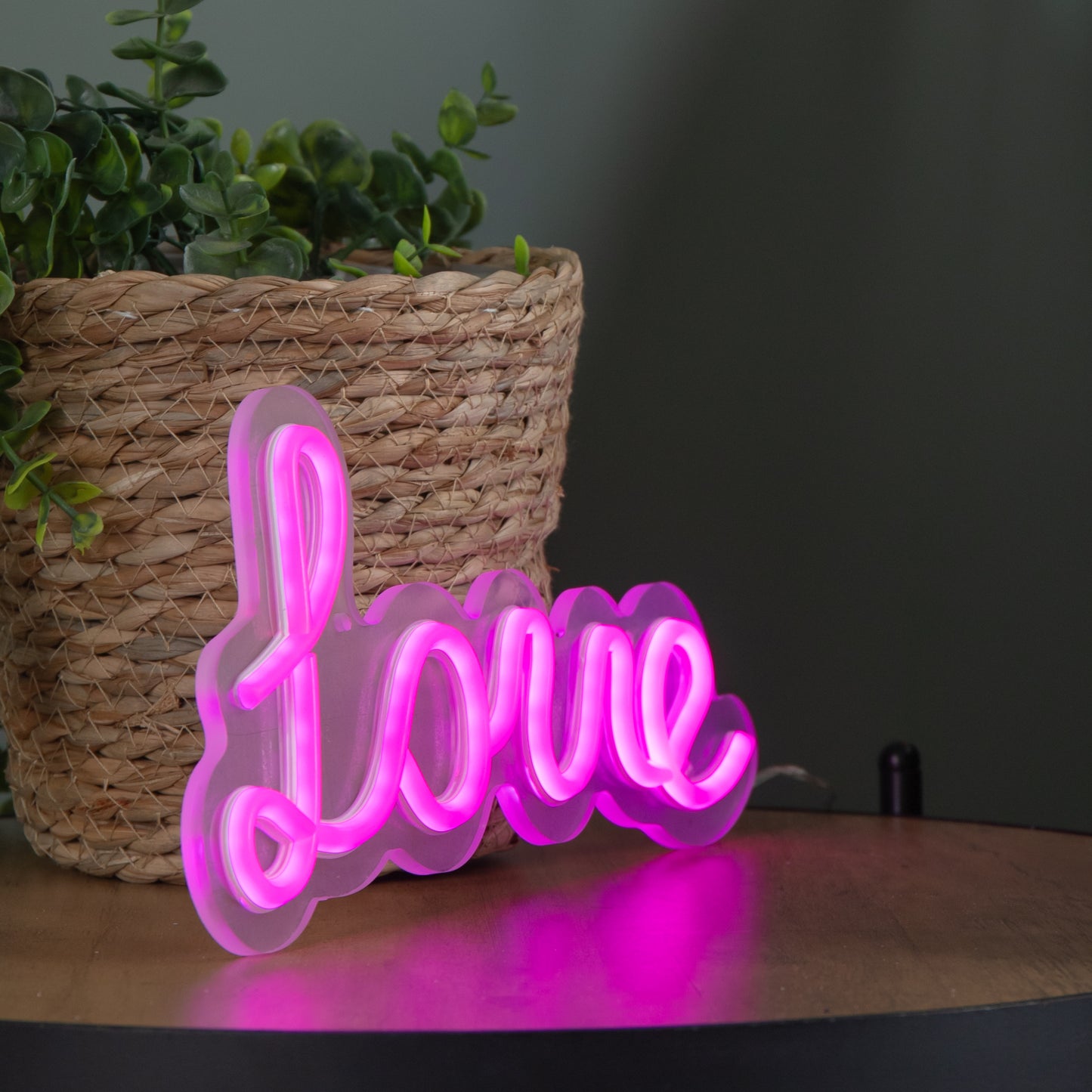 30cm Light up Neon Effect Love Sign in Pink with 111 LEDs