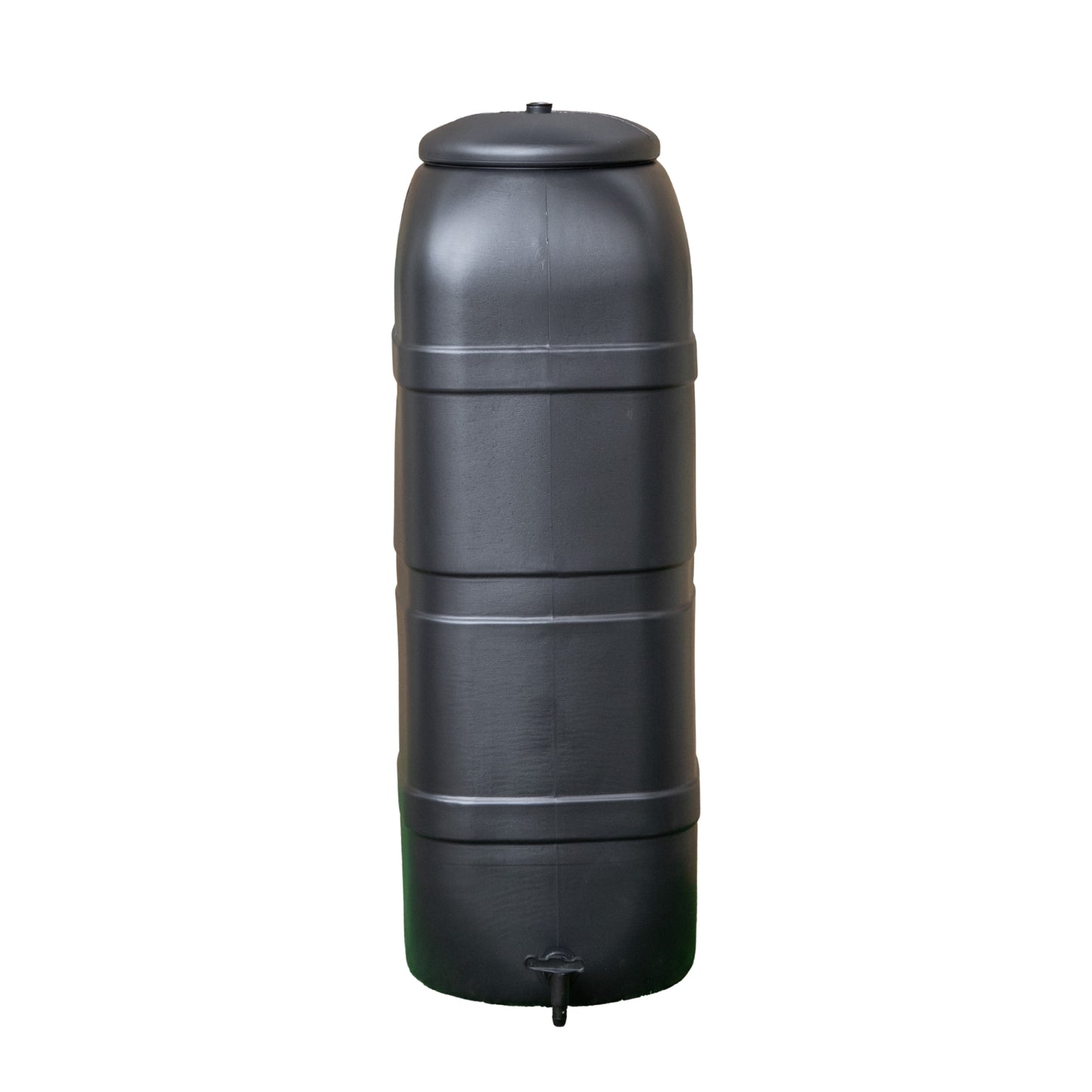 100L Slim Space Saver Water Butt With Lid & Tap Carry Handles in Black