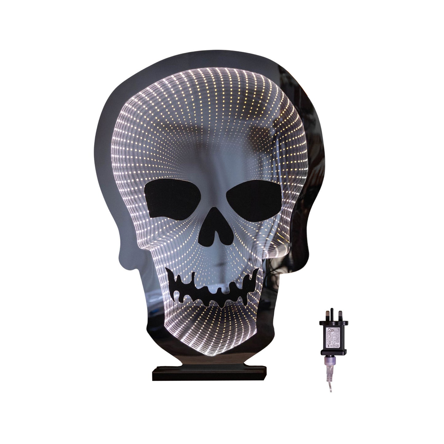 60cm Light up Halloween Skull Infinity Decoration with Warm White LEDs