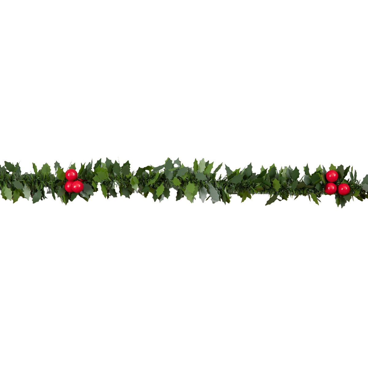 2m Christmas Holly with Red Berries Tinsel / Garland