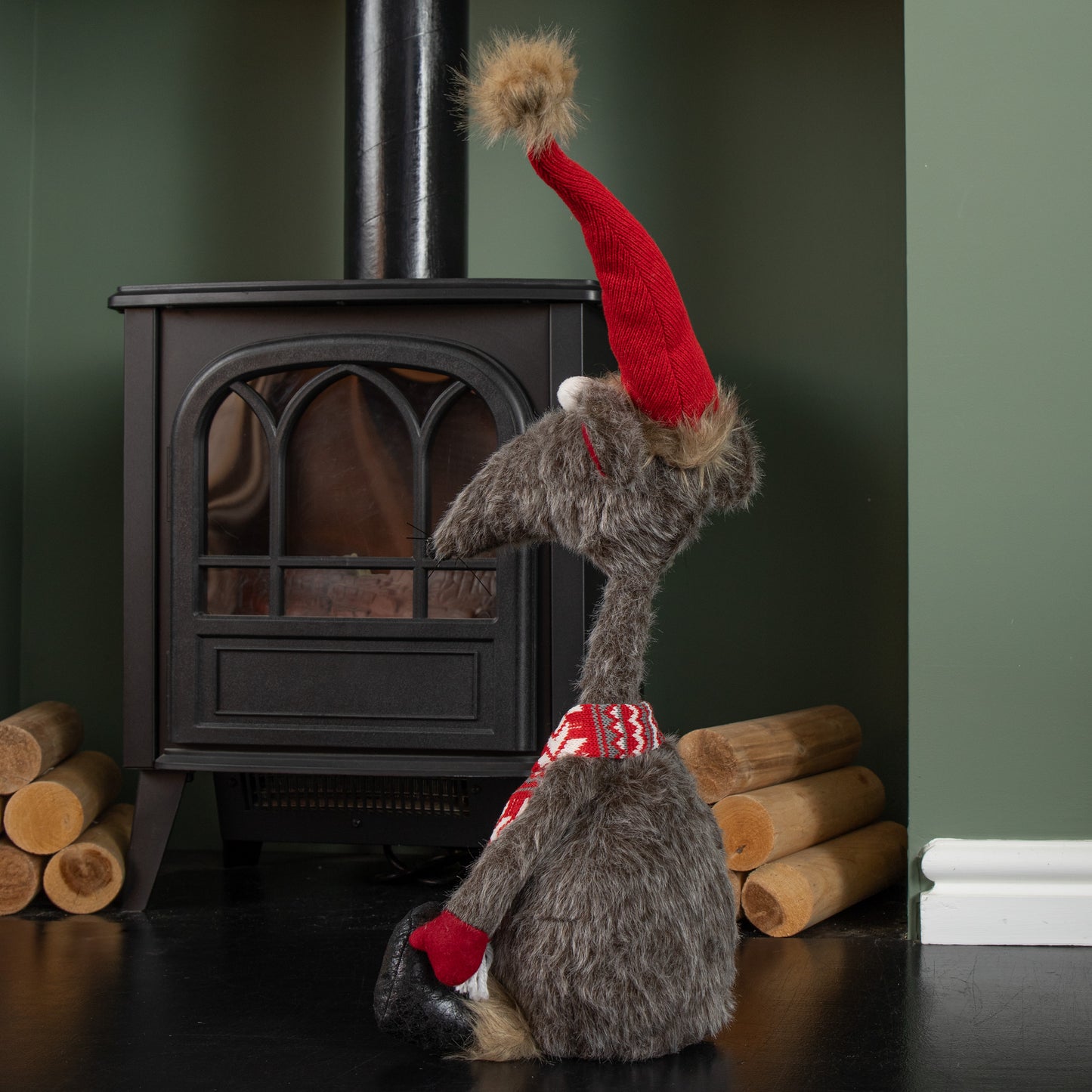 67cm Grey Plush Sitting Rat A Louis Christmas Decoration