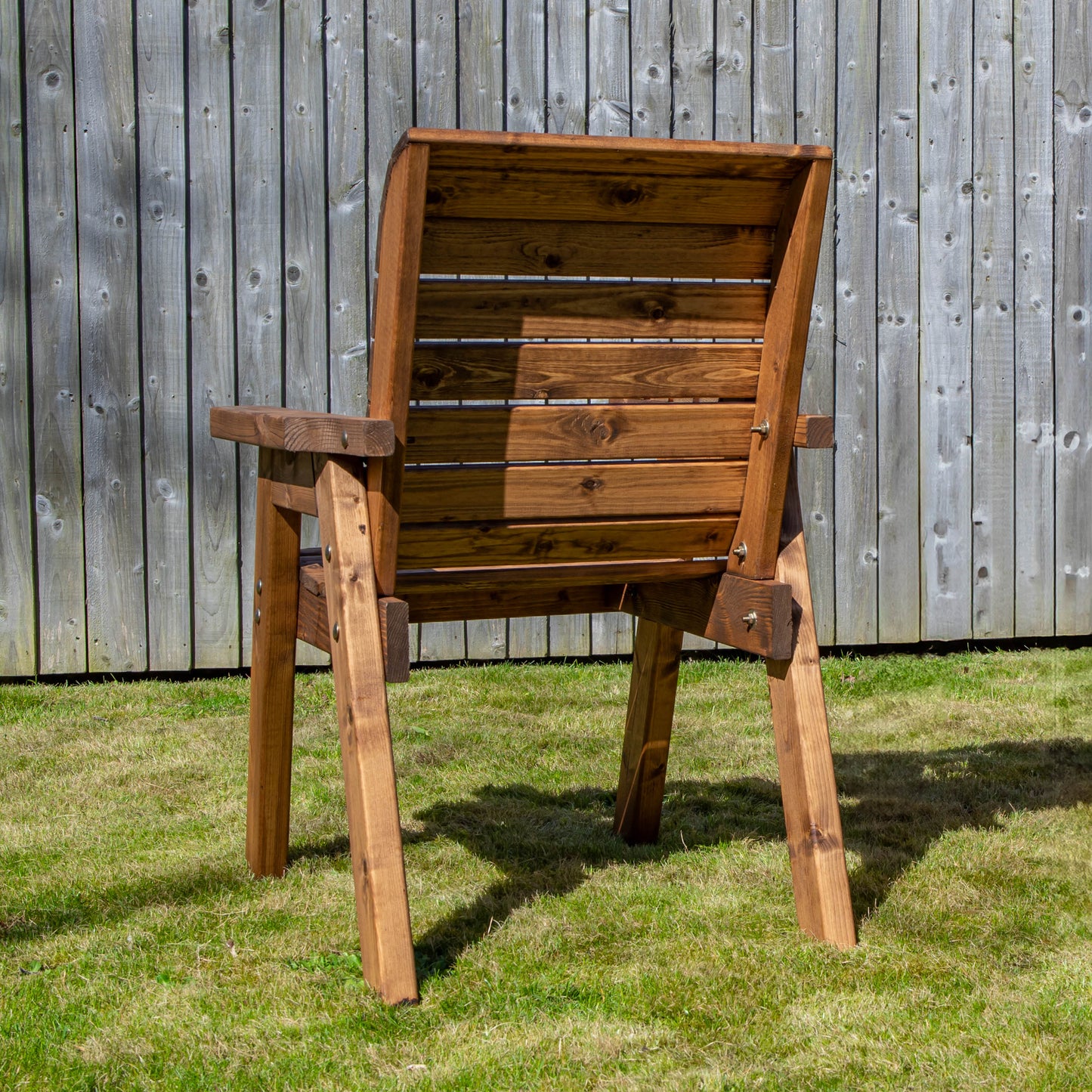 Charles Taylor Hand Made Traditional Chunky Rustic Wooden Garden Chair Furniture Flat Packed
