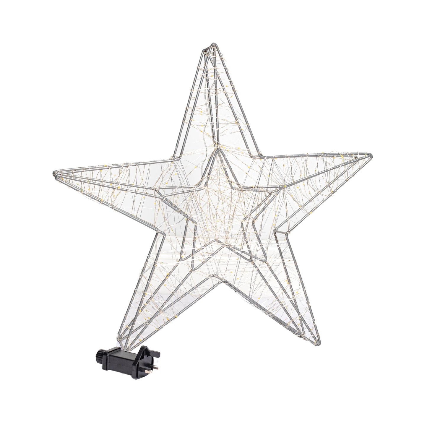 55cm Light up Double Star Silhouette Christmas Decoration with 240 Cool & Warm White LEDs