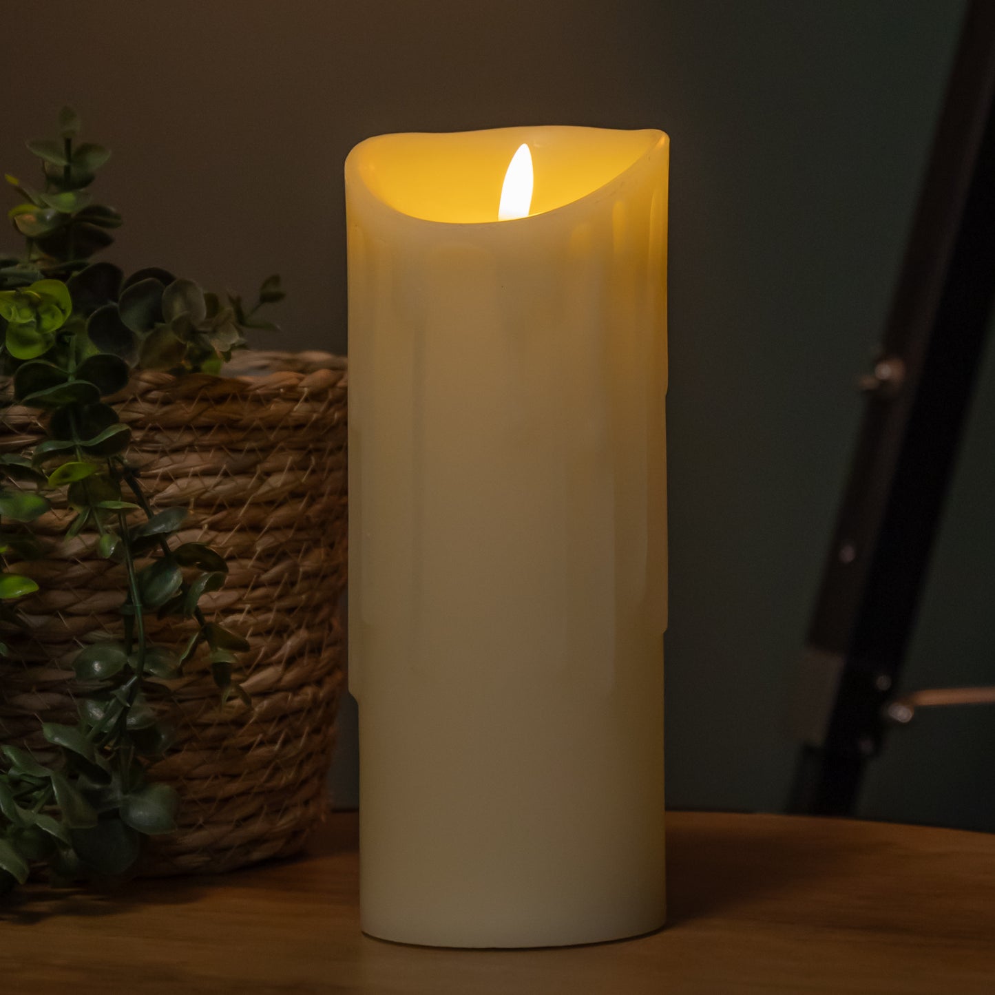 23cm LED Flickabrights Melted Edge Battery Candle in Warm White