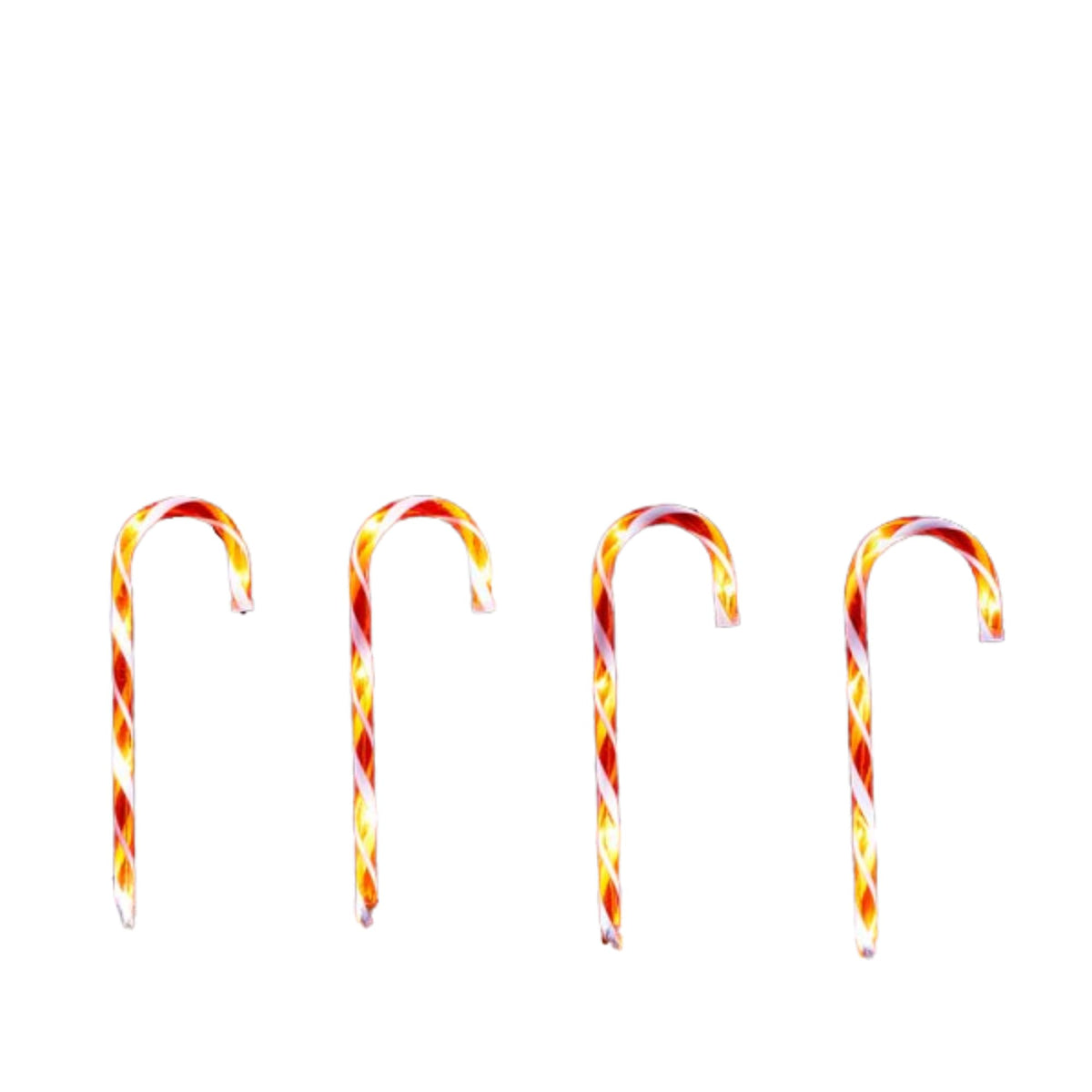 50cm Set of 8 Large Christmas Candy Cane Garden Path Lights with 80 Warm White LEDs