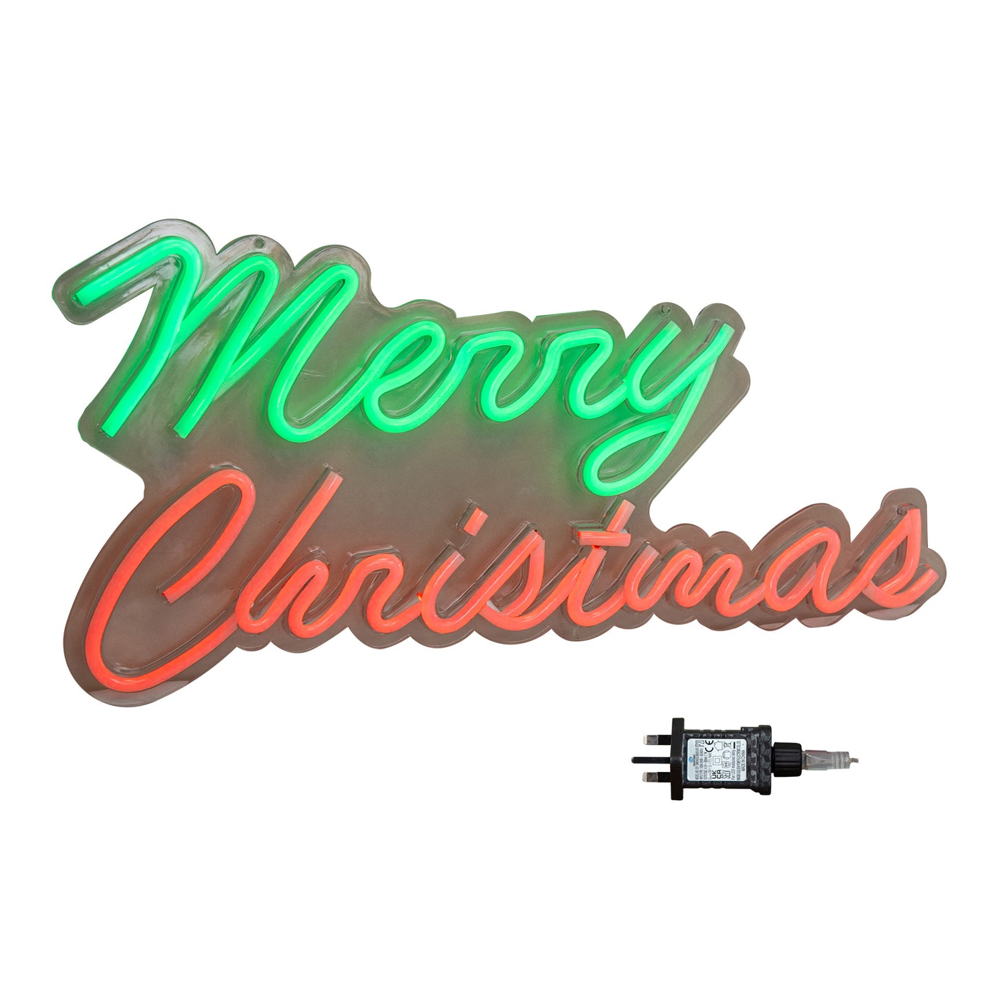 50cm Light up Merry Christmas Neon Flex Sign in Green and Red