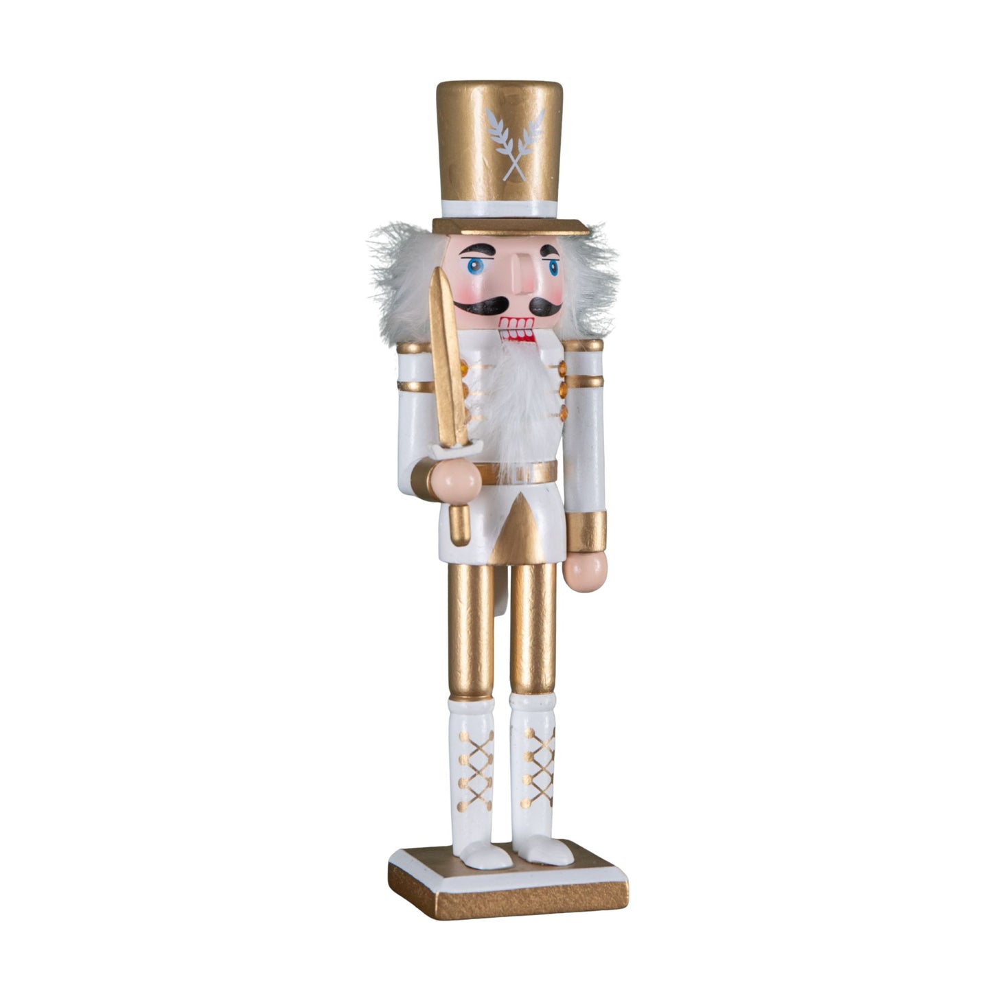 30cm Wooden Christmas Nutcracker Soldier Decoration with White Body and Shoes