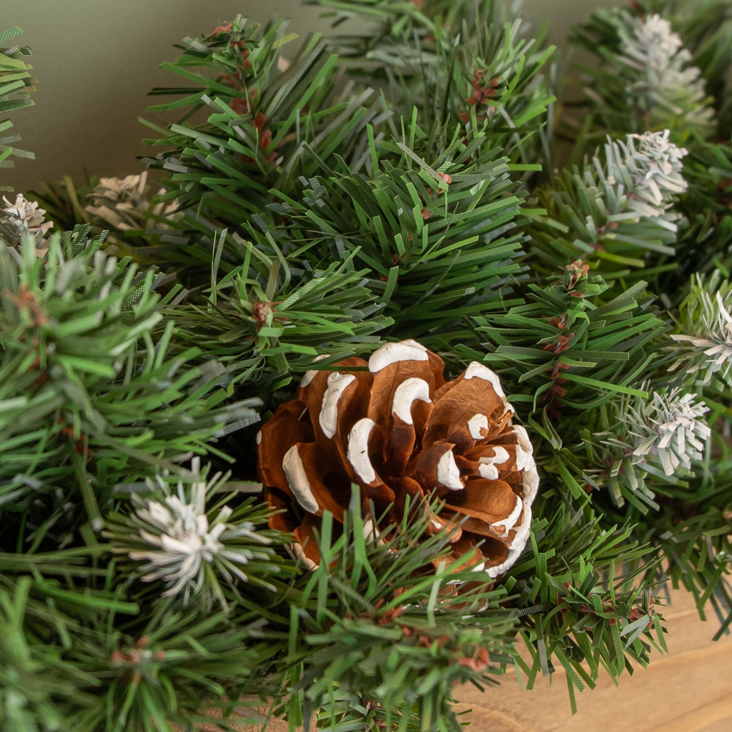 90cm Snow King Fir Christmas Swag Garland with Pine Cones & Snow Tips