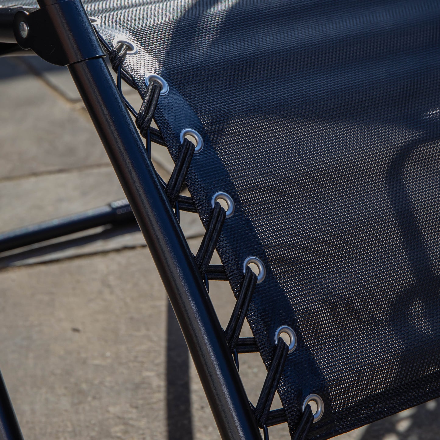 Black Multi Position Textoline Zero Gravity Garden Relaxer Chair Lounger