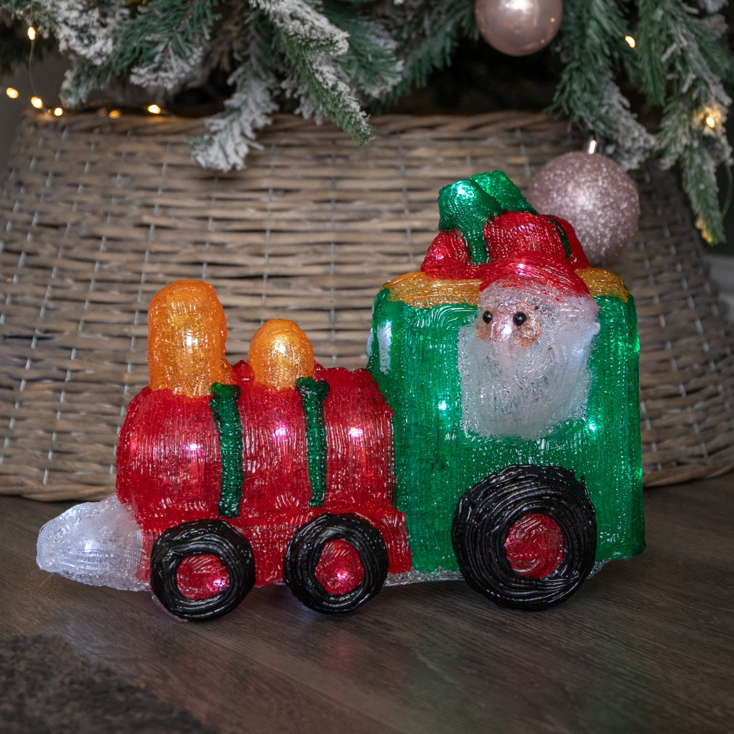 24cm Battery Operated Light up All Aboard Christmas Train with LEDs