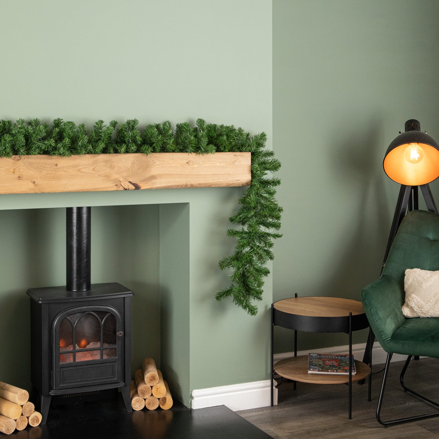 270cm (9ft) Indoor Plain Green Colorado Christmas Garland
