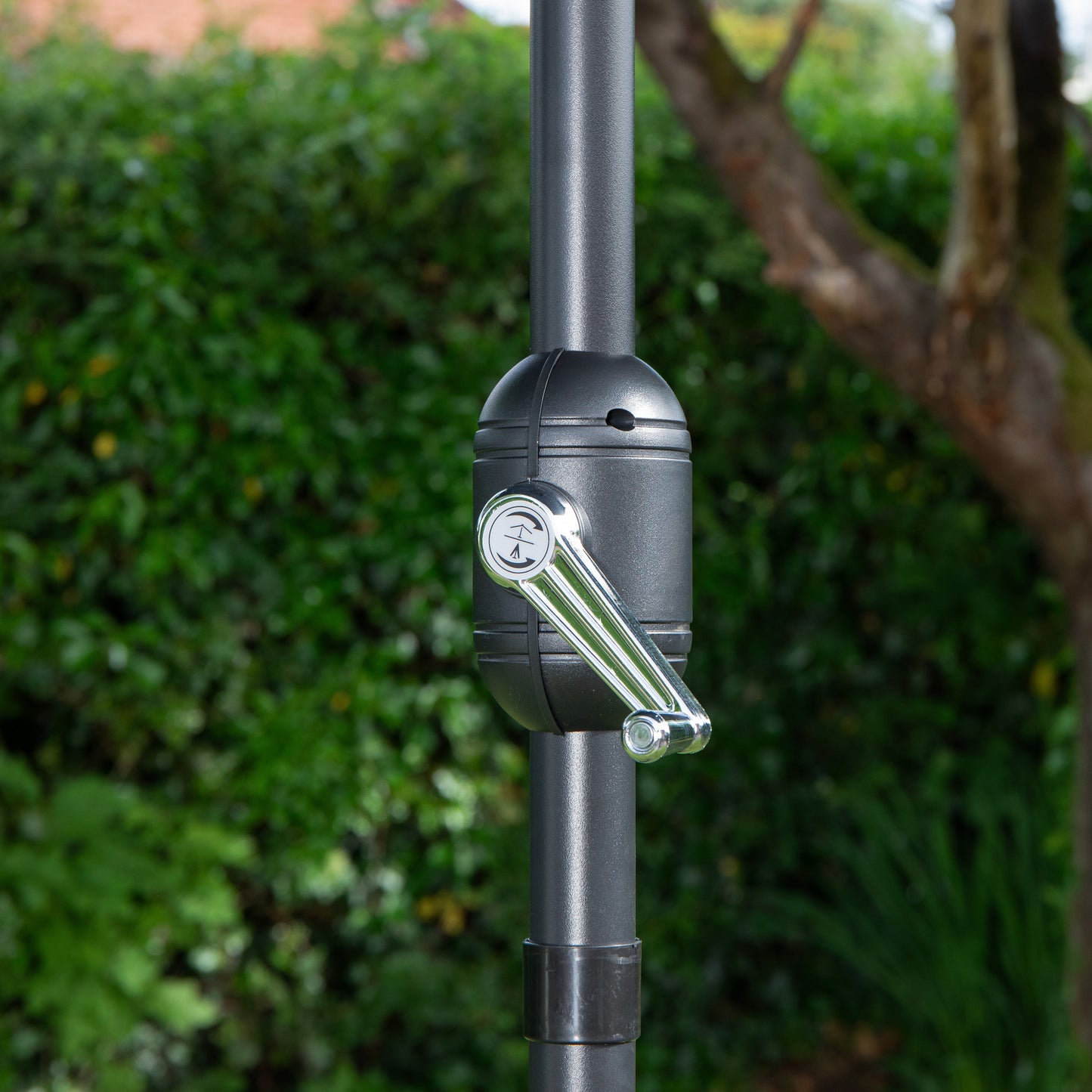 2.7m Havana Garden Patio Parasol with Crank Handle in Blue with 9kg Base Included