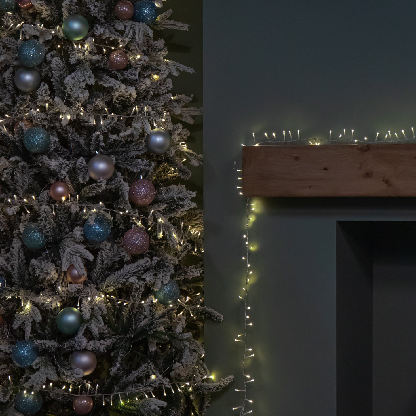 18.7m 750 LED TreeBrights Christmas String Lights with Timer in Warm White on Clear Cable