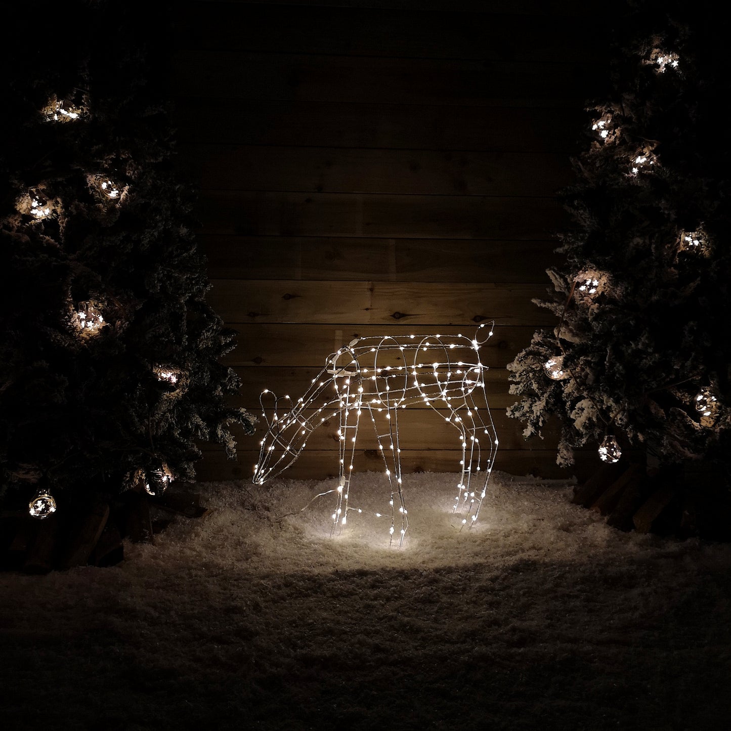 63cm Outdoor Twinkling LED Grazing Reindeer Christmas Decoration in Warm White