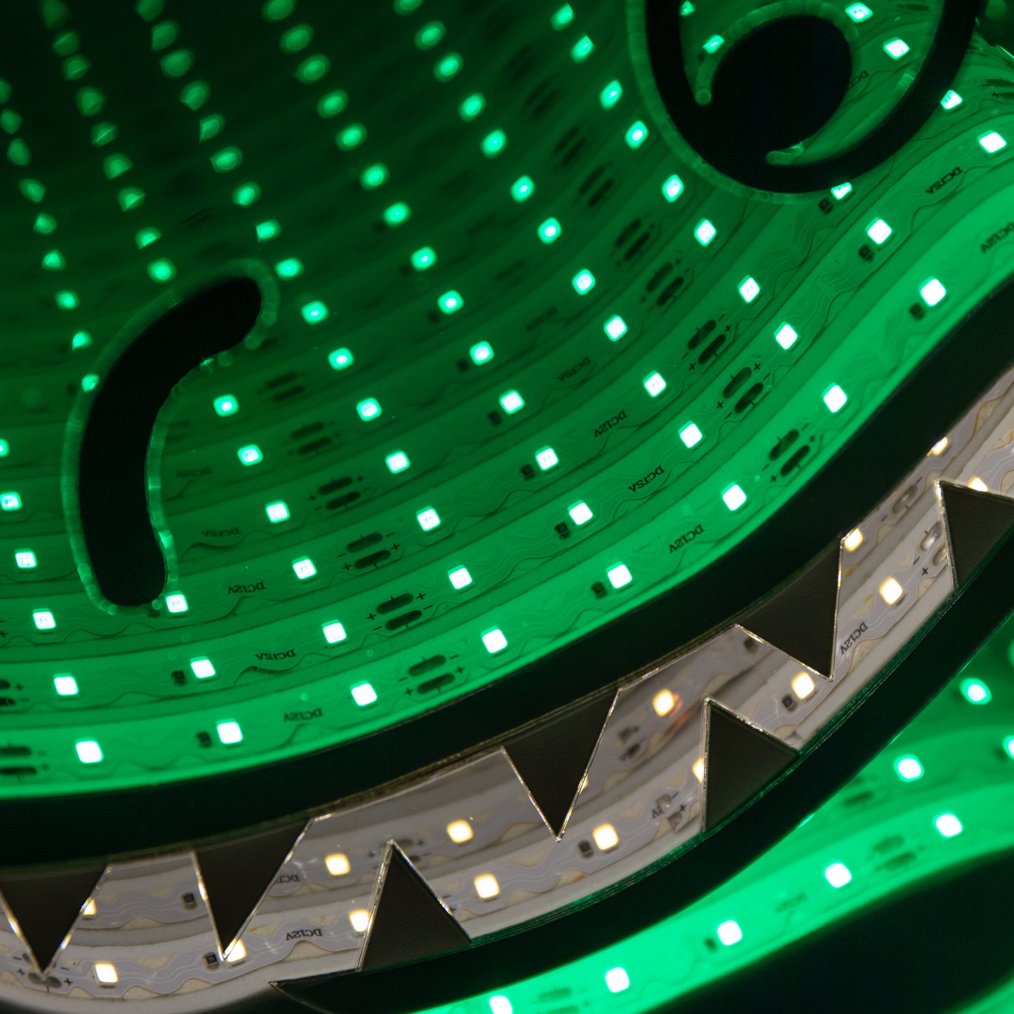 60cm Light up Christmas T-Rex with Santa Hat Infinity Decoration with LEDs