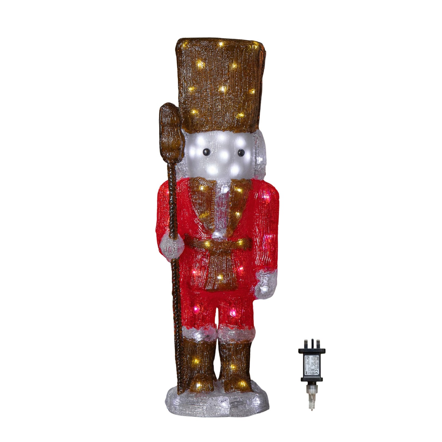 65cm Light up Acrylic Christmas Nutcracker Decoration with 80 White LEDs