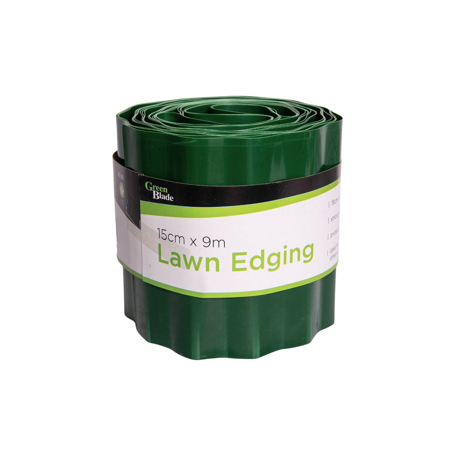 15cm x 9m Large Plastic Corrugated Lawn Garden Edging Border in Green