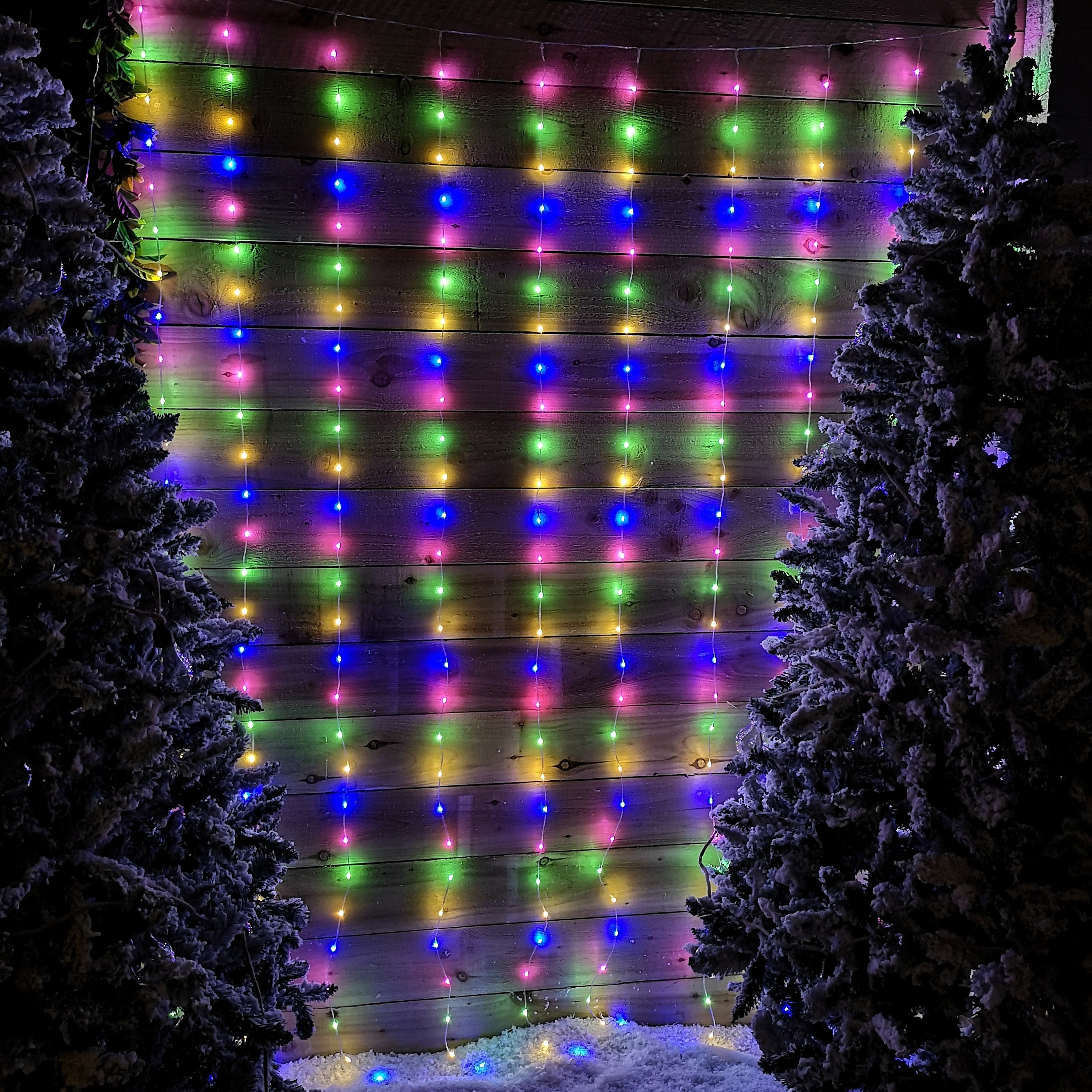 2.1m 300 LED Indoor Outdoor Party Curtain Christmas Lights in Multi-Coloured