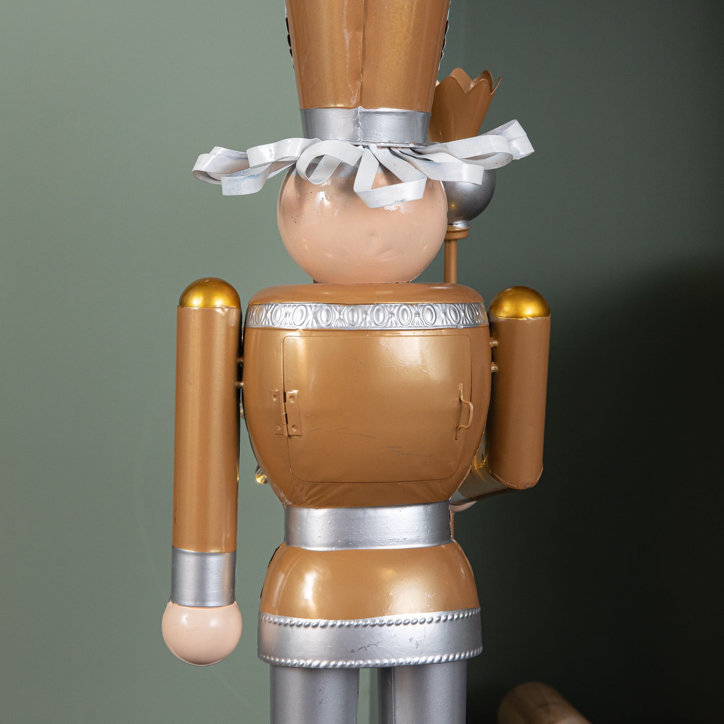 80cm Battery Operated Light up Gold Christmas Nutcracker with LEDs