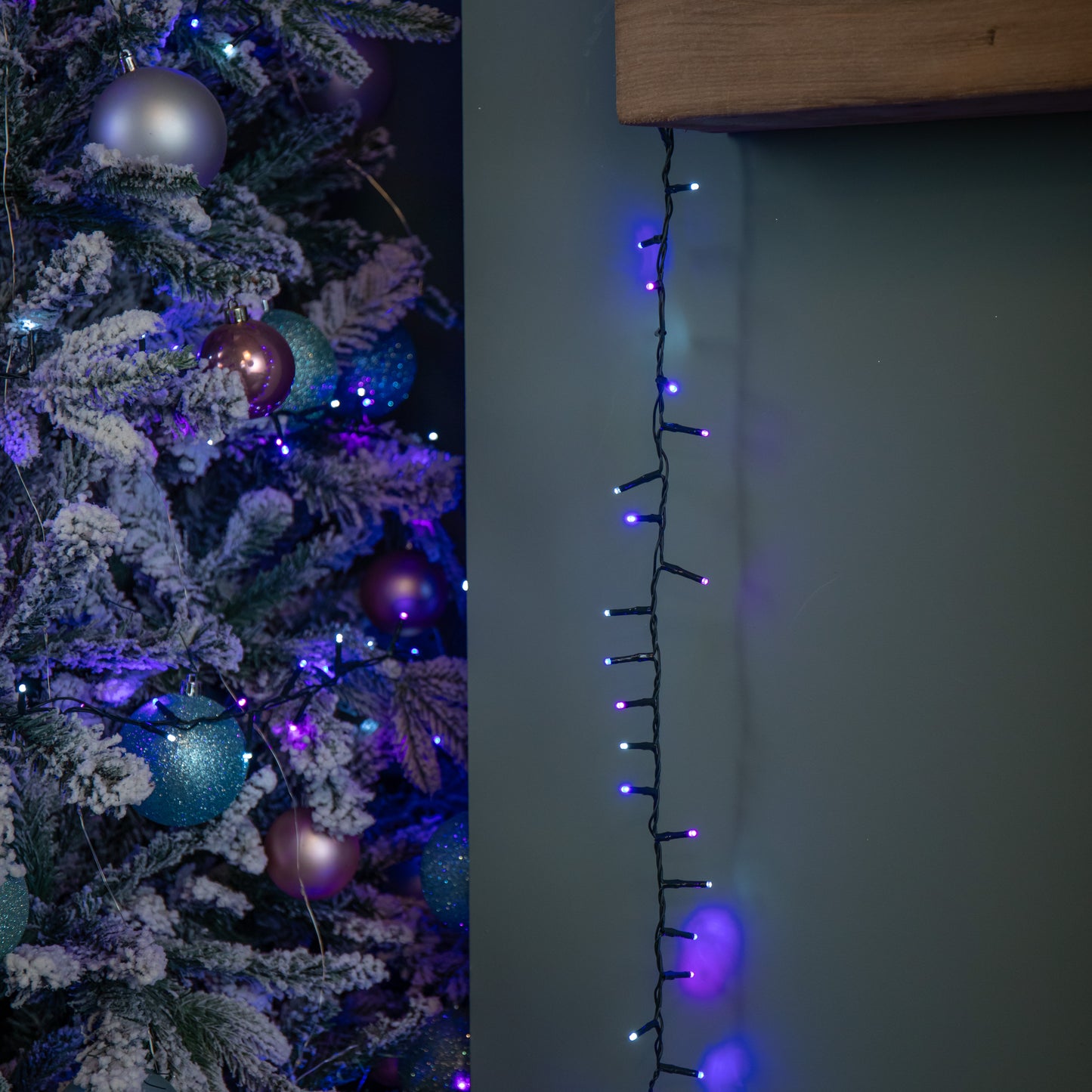 6m 240 LED TreeBrights Christmas String Lights with Timer in Blue, Purple & White